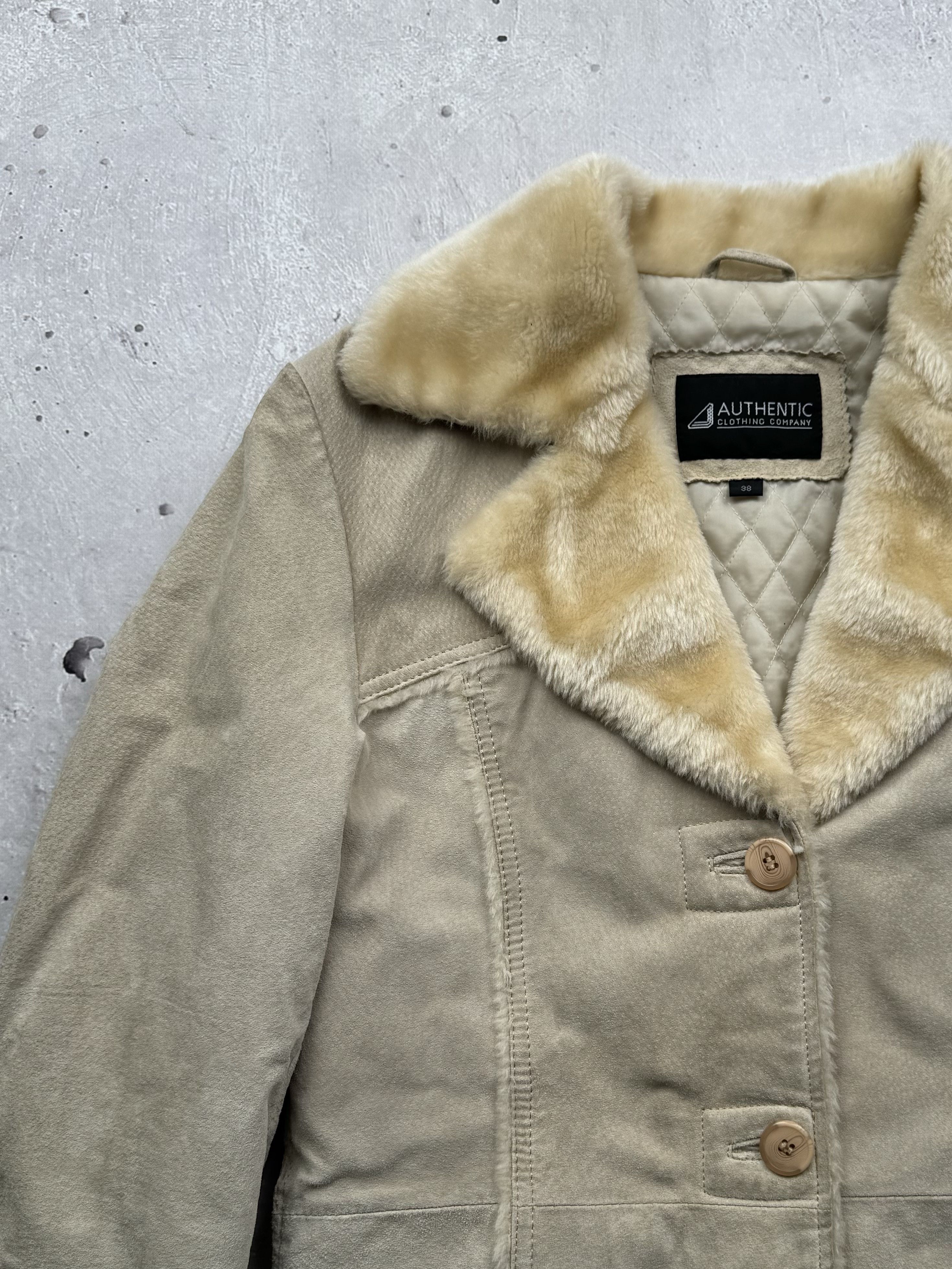 Genuine Leather × Vintage Vintage Real Leather Coat With Faux Fur Collar Size XS / US 0-2 / IT 36-38 - 2 Thumbnail
