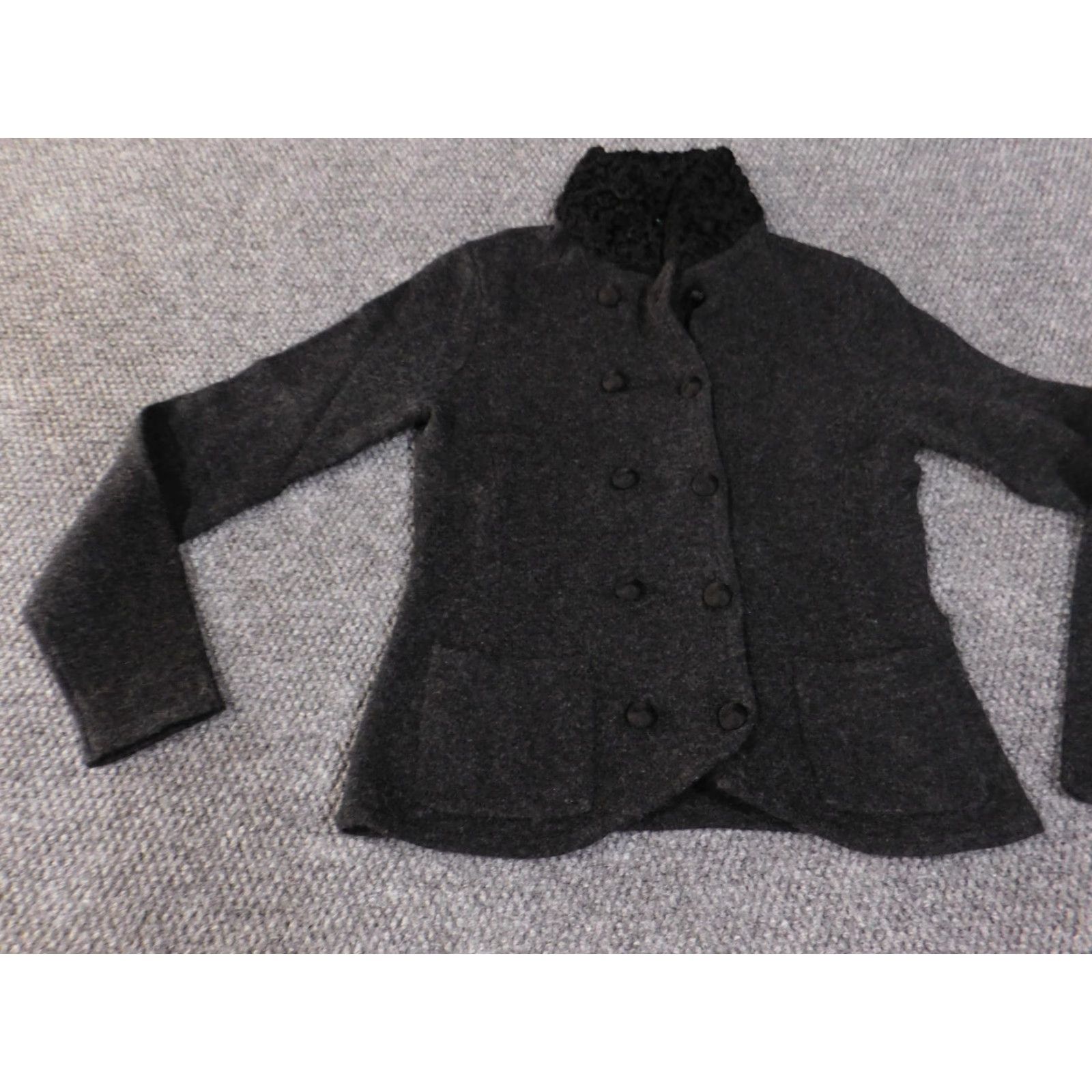 Ralph Lauren Lauren Ralph Lauren Jacket Womens Small Charcoal Gray Wool Blend Button Up Peaco Size S / US 4 / IT 40 - 4 Thumbnail