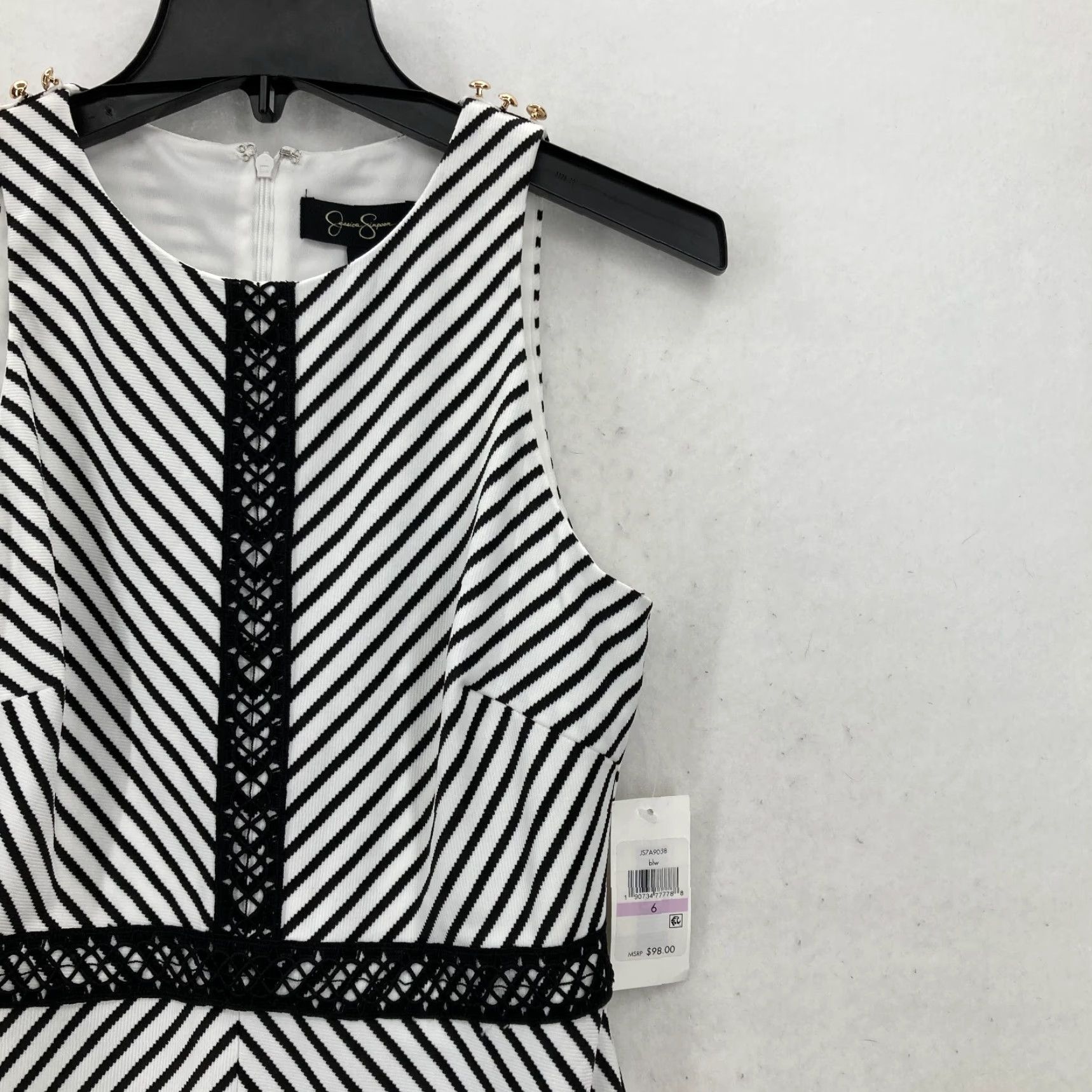 Jessica Simpson Jessica Simpson Fit & Flare Dress Size 6 Striped Sleeveless NWT Feminine White Midi Dress Women Size M / US 6-8 / IT 42-44 - 2 Thumbnail