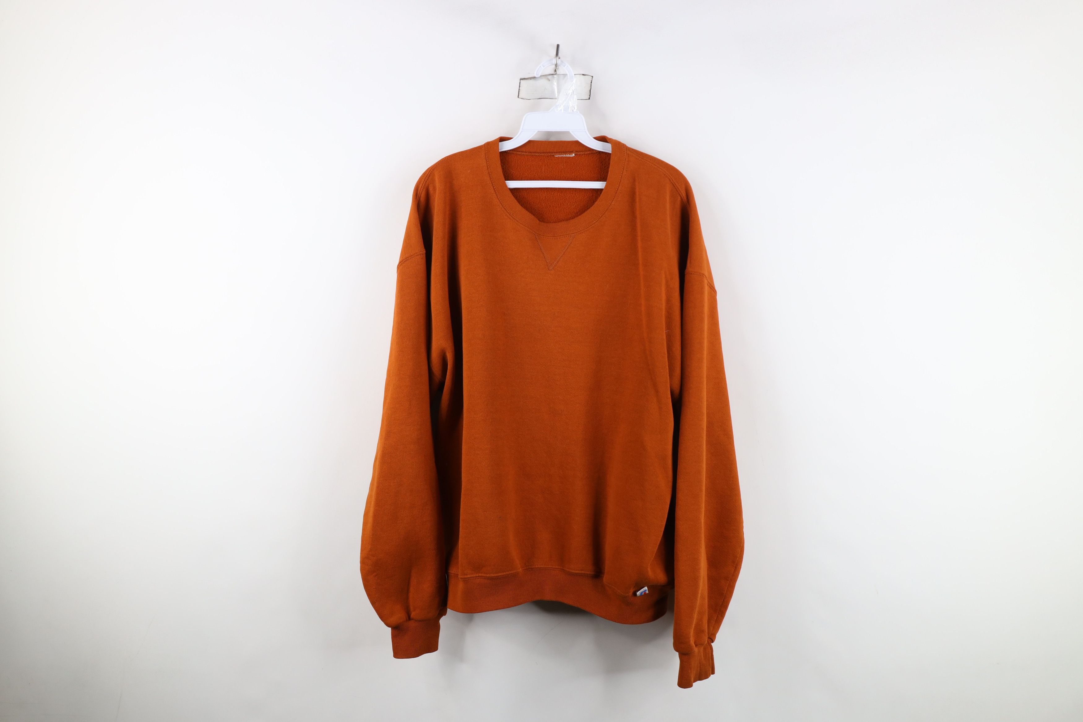 Vintage Vintage 90s Russell Athletic Crewneck Sweatshirt Orange Size US XL / EU 56 / 4 - 1 Thumbnail