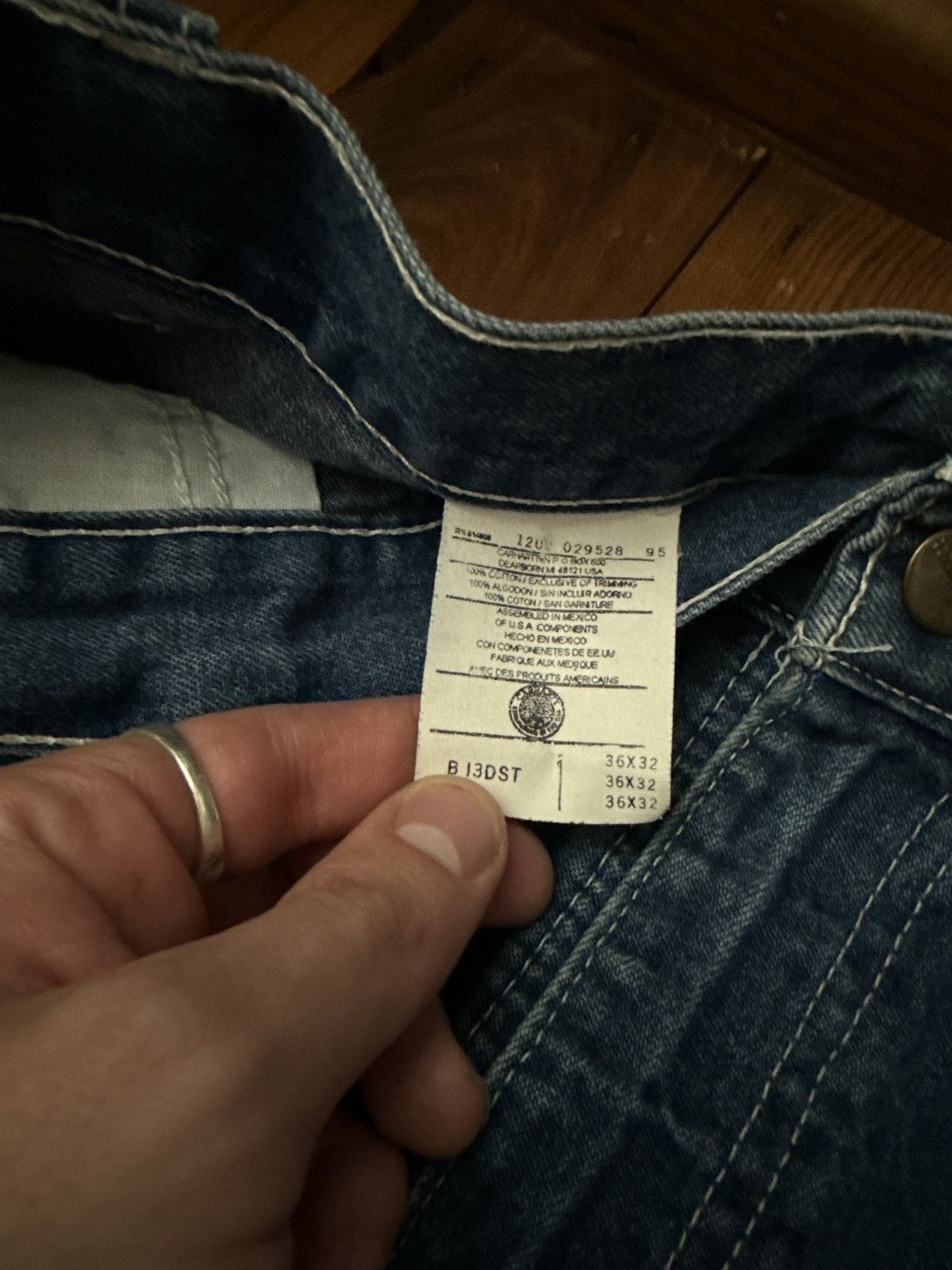 Carhartt Vintage 90s Carhartt Blue Denim Carpenter Pant Jeans Size US 36 / EU 52 - 3 Thumbnail