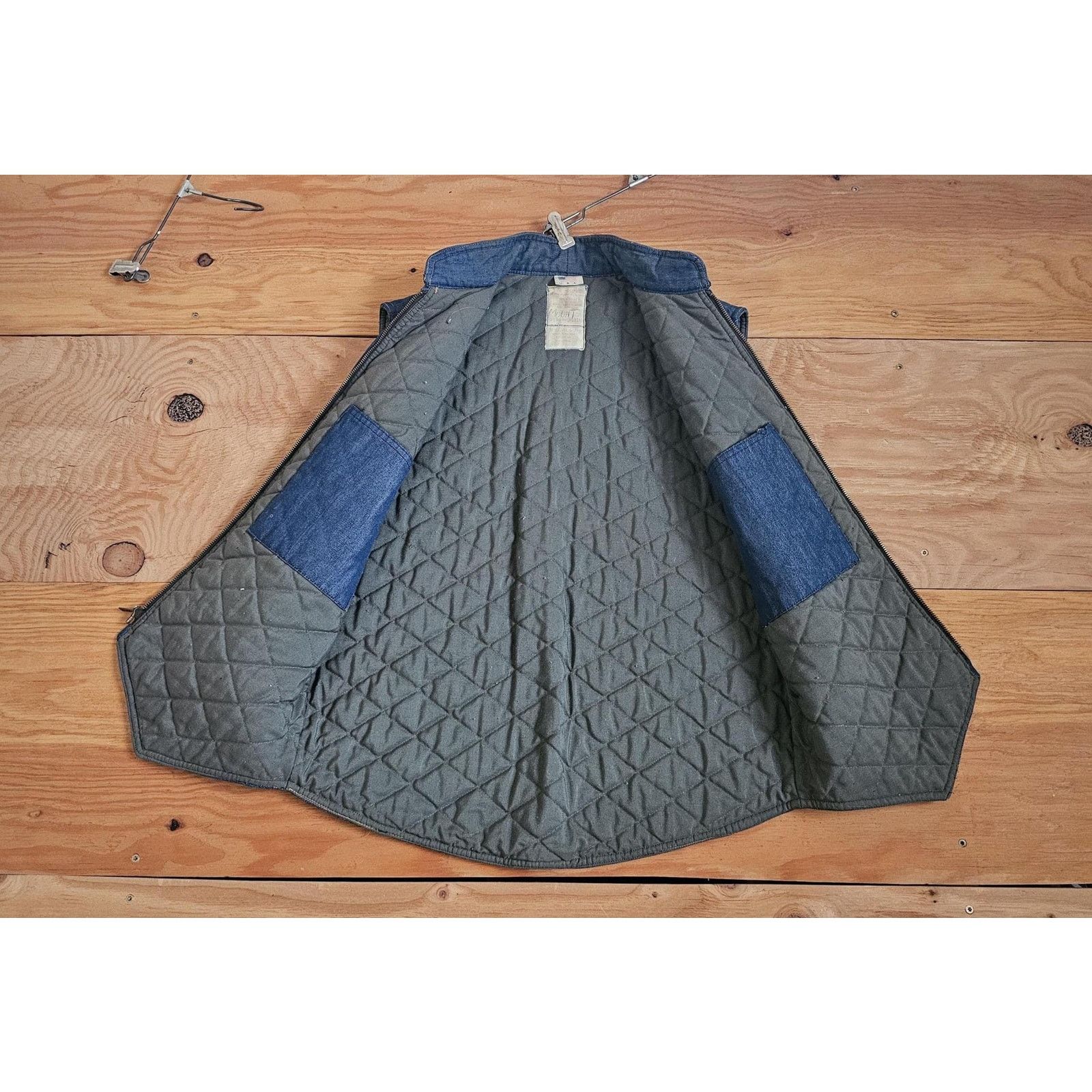 Other Workrite Quilt-Lined Denim Vest Blue Denim Zip Up Sz M 1970s Size US M / EU 48-50 / 2 - 3 Thumbnail