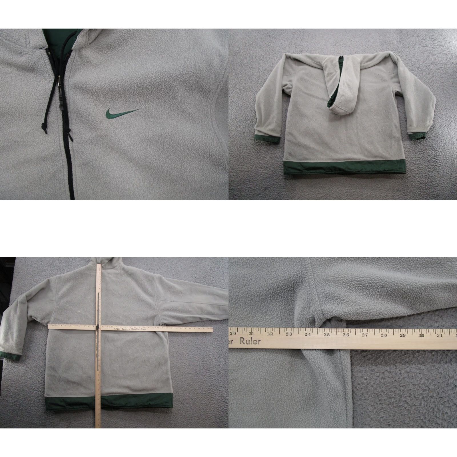 Nike VINTAGE Nike Swoosh Reversible Fleece Jacket Men L Green Size Large Jacket Zip Nyl on Embroidered Logo Size US L / EU 52-54 / 3 - 8 Thumbnail