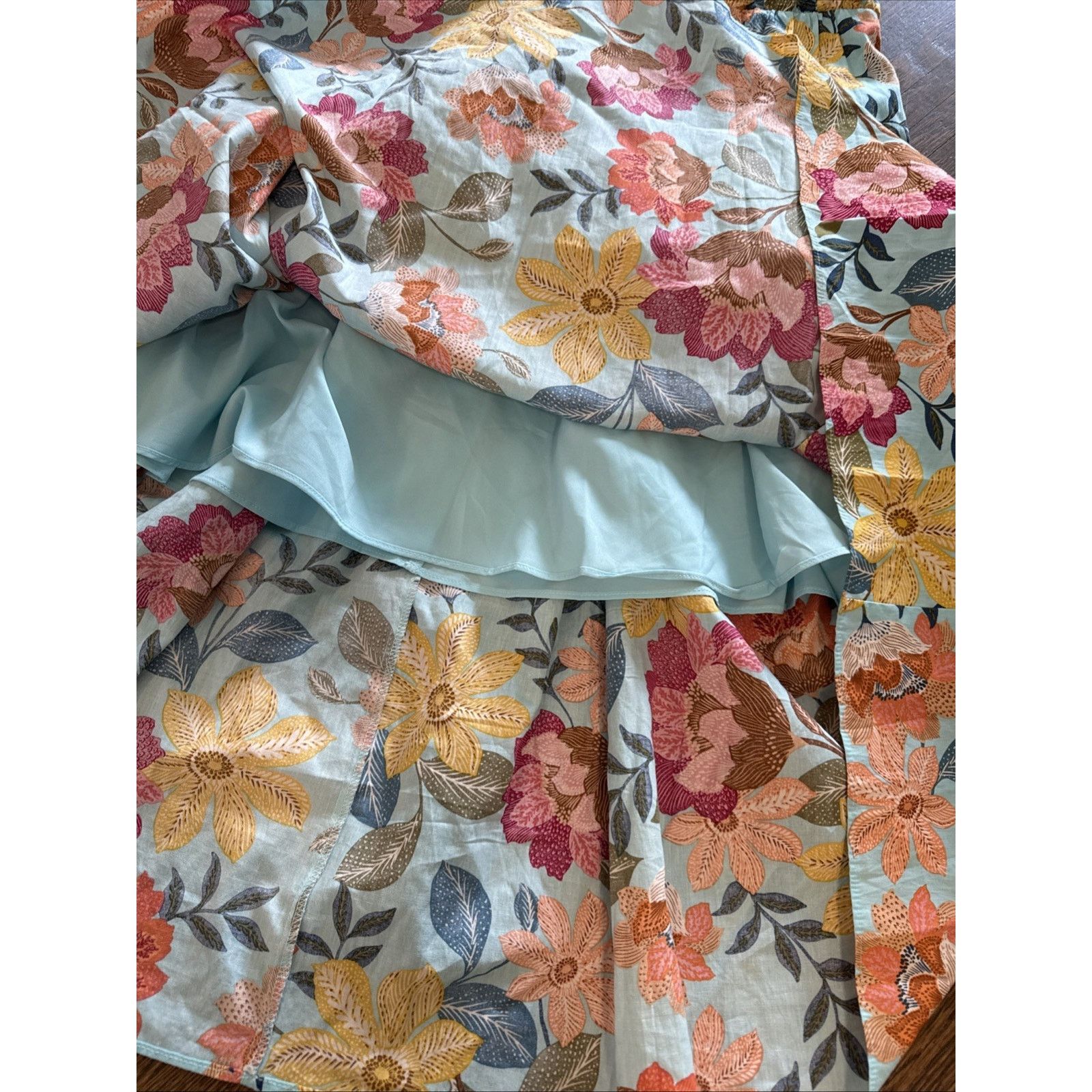Vince Camuto Vince Camuto Dress 12 Blue Floral Halter Fit Flare Lined Size XL / US 12-14 / IT 48-50 - 10 Thumbnail