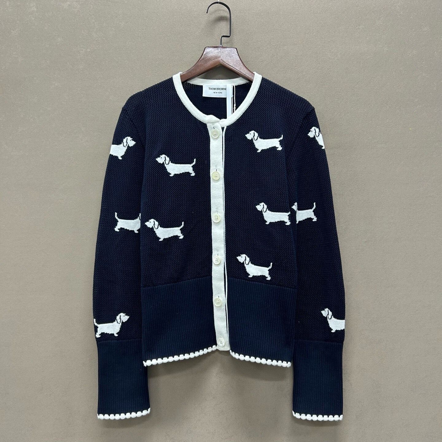 Thom Browne navy dog motif knitted cardigan Size US M / EU 48-50 / 2 - 1 Thumbnail