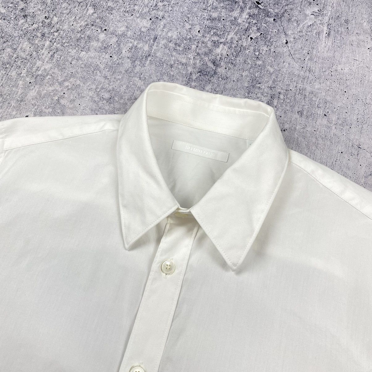 Helmut Lang Helmut Lang Silver Back Print Shirt White Classic Men Size M Size US M / EU 48-50 / 2 - 7 Thumbnail