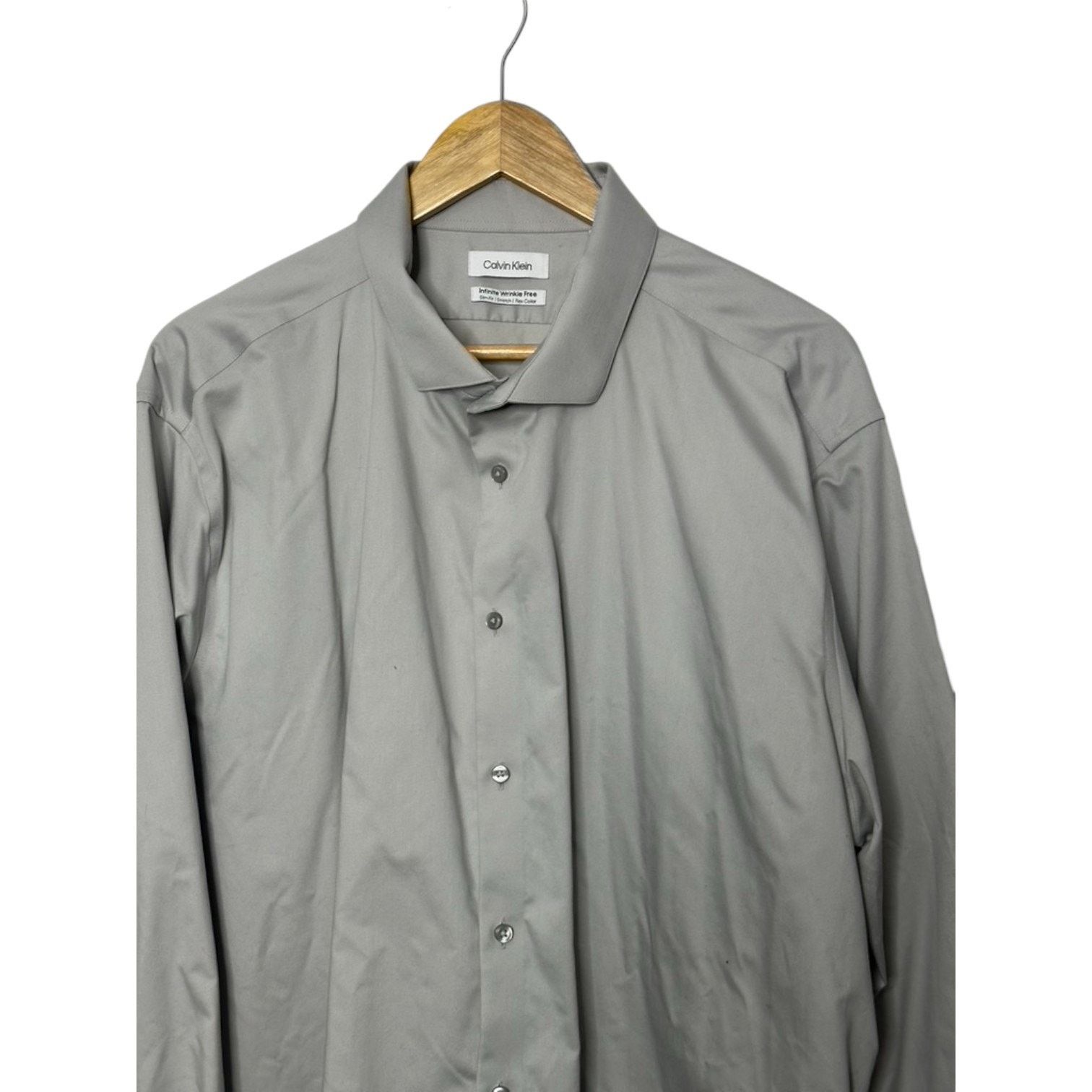Calvin Klein Calvin Klein Gray Infinite Wrinkle Free Slim Fit Men's 3XL Size US XXL / EU 58 / 5 - 2 Thumbnail