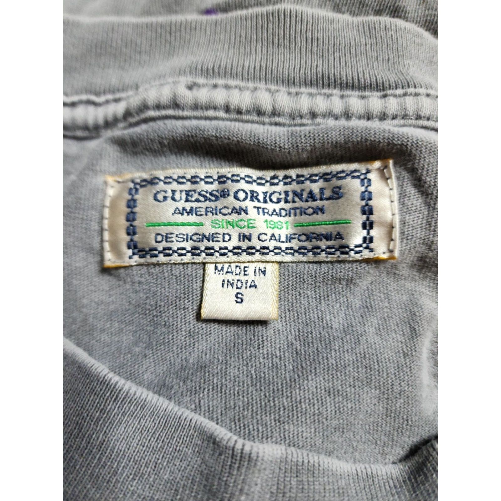 Guess Mens S GUESS Shirt Adult S Gray Cotton Jersey Logo 90s Hip Hop T-Shirt Thrashed Vintage No Size US S / EU 44-46 / 1 - 8 Thumbnail