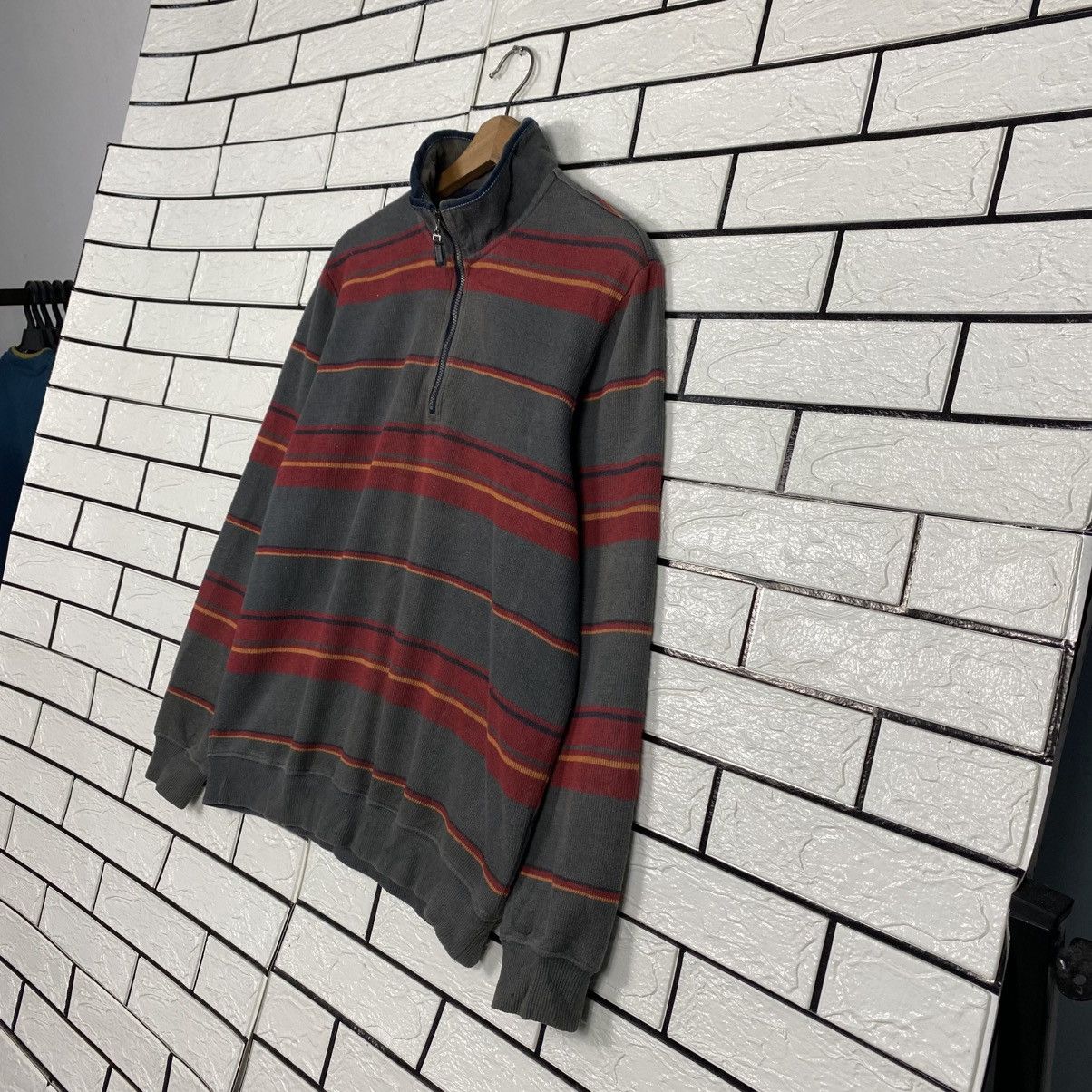 Issey Miyake 📌Vintage Anorak Sweatshirt Simple Life Striped Size US L / EU 52-54 / 3 - 3 Thumbnail