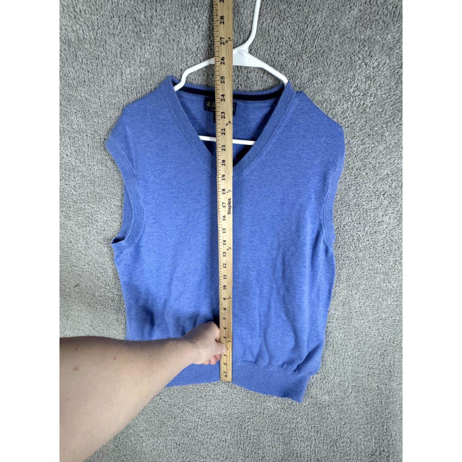 Brooks Brothers Brooks Brothers Sweater Vest Mens XL Blue Supima Cotton V-Neck Knit Pullover Size US XL / EU 56 / 4 - 7 Thumbnail