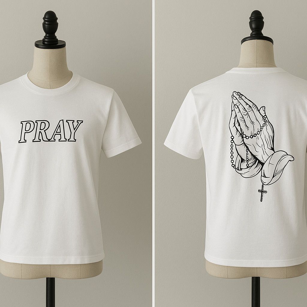 Other Pray White T-shirt Size US L / EU 52-54 / 3 - 3 Thumbnail