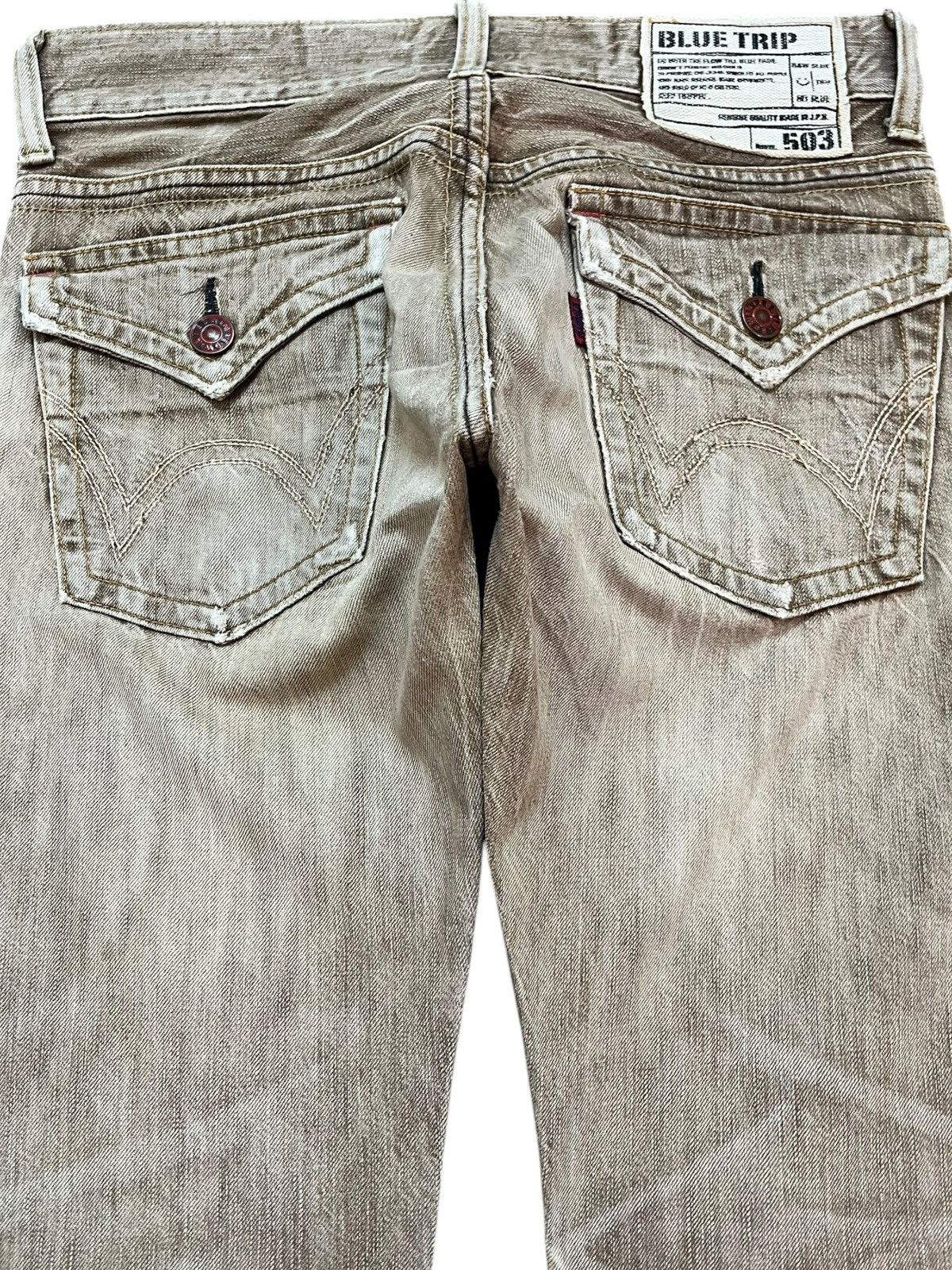Edwin Vintage Edwin 503 Flare Grunge Whiskers Art Denim Size US 31 - 7 Thumbnail