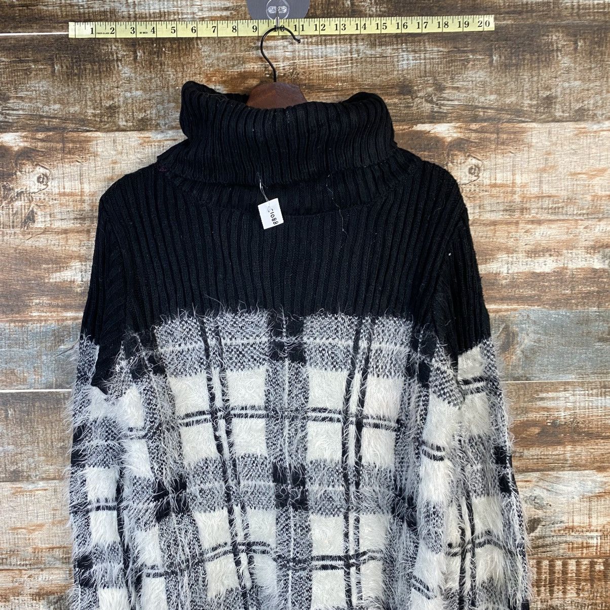 Japanese Brand DL Ingni Black Mohair shaggy fur Knitwear #C1088 Size M / US 6-8 / IT 42-44 - 2 Thumbnail