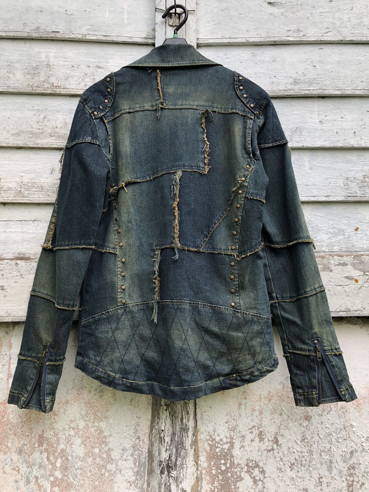 Hysteric Glamour × Japanese Brand FACE THE MUSIC STUD PATCHED WORKS DISTRESSED DENIM JACKET Size US M / EU 48-50 / 2 - 5 Thumbnail