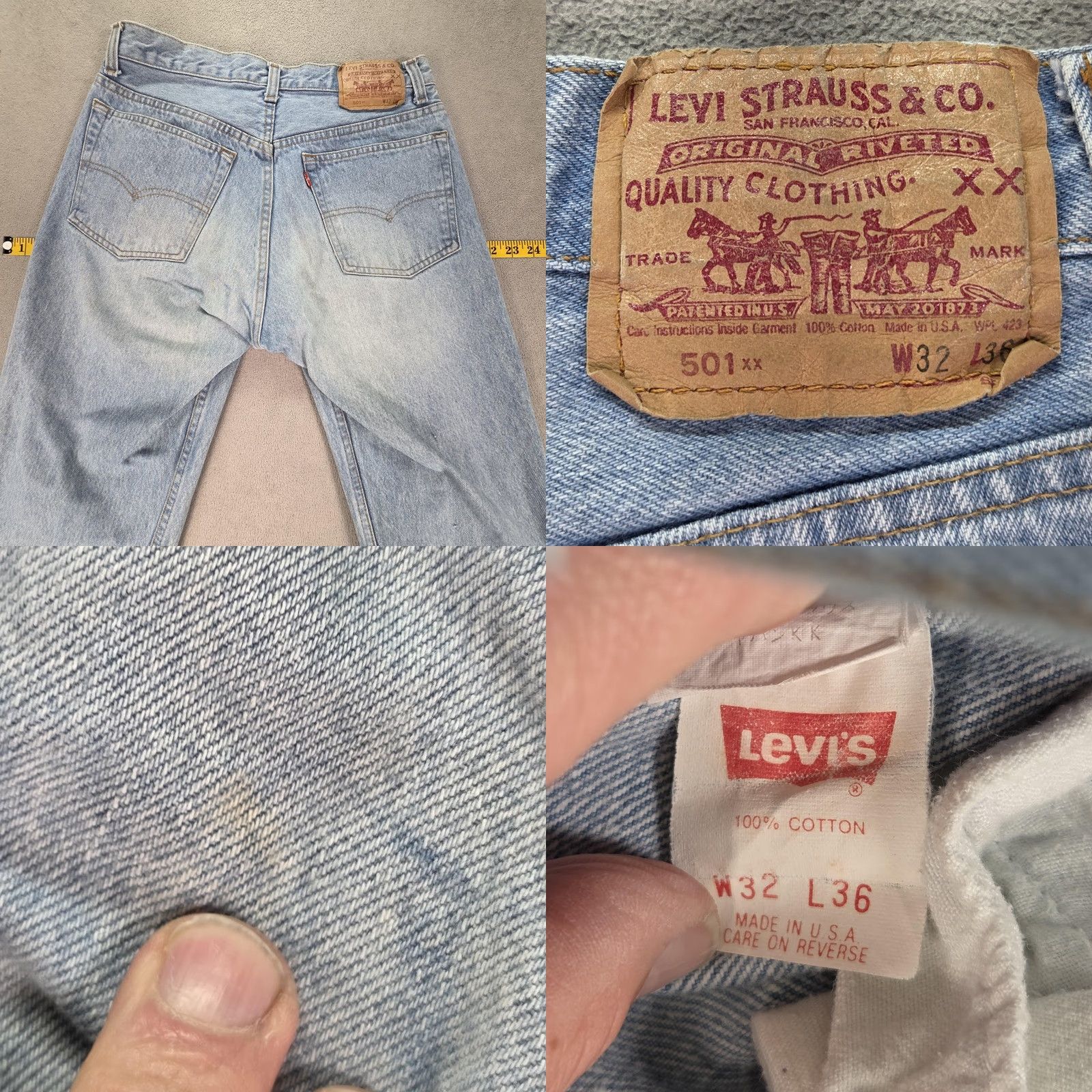 Levi's VINTAGE Levi's 501 Jeans Men's Blue Valencia 555 Straight Button Fly 27x31 Fits 27x31 Jeans Mens Blue 501 XX Denim USA 1990s Size US 27 - 10 Thumbnail