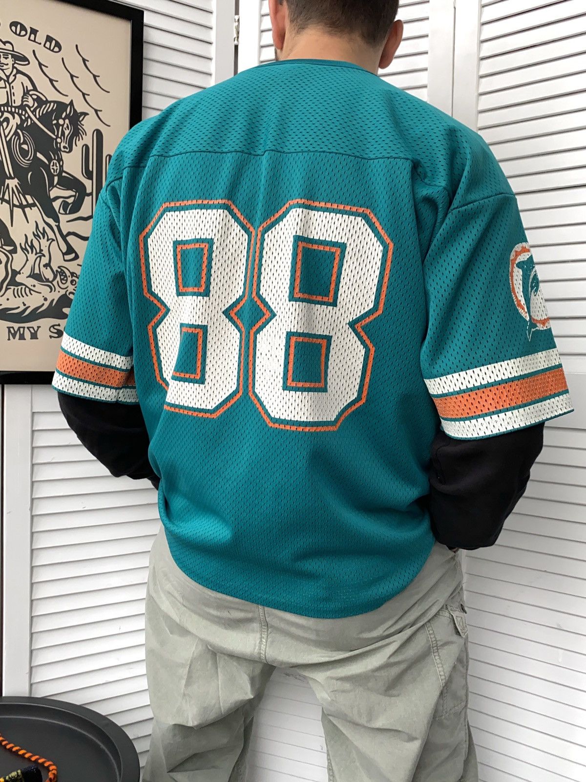 Logo 7 × NFL × Vintage Vintage 90s Miami Dolphins #88 Mike Gesicki Logo7 NFL Jersey Size US XL / EU 56 / 4 - 8 Thumbnail