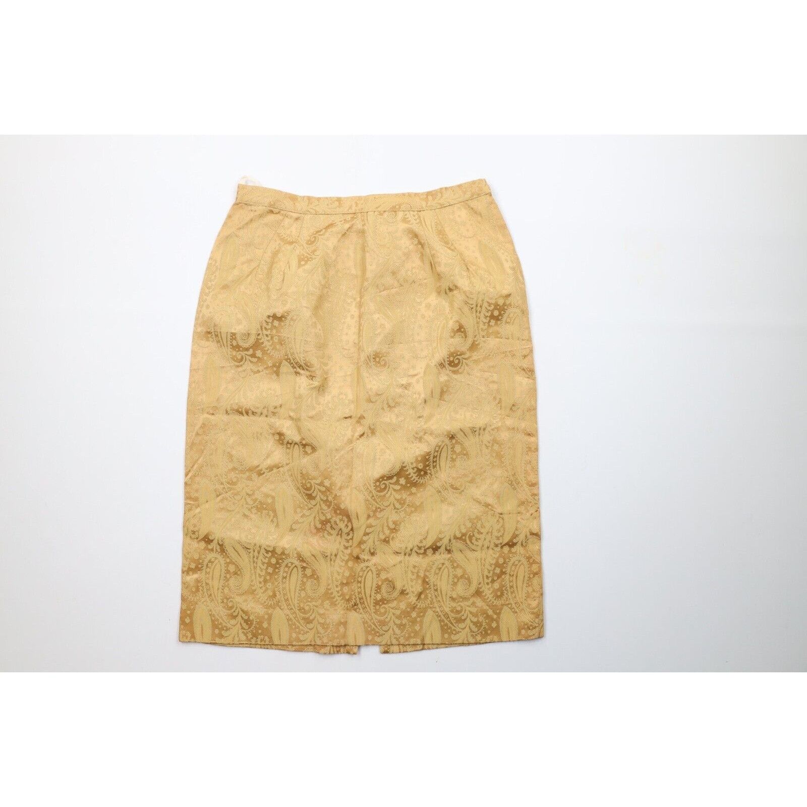 Vintage Vintage 50s 60s Rockabilly Silk Paisley Jacquard Skirt Size 24" / US 00 / IT 34 - 1 Thumbnail
