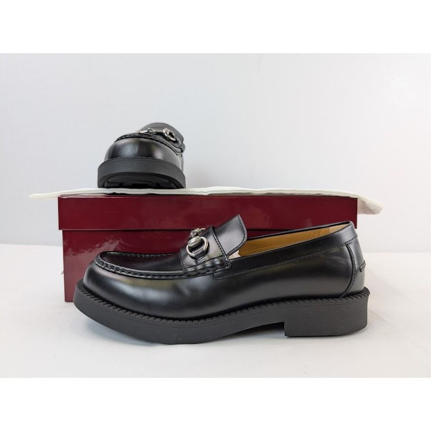 Gucci o1rshd1 Leather Taemin Moccasin Horsebit Loafer Boots Nero Size US 10.5 / EU 43-44 - 21 Thumbnail