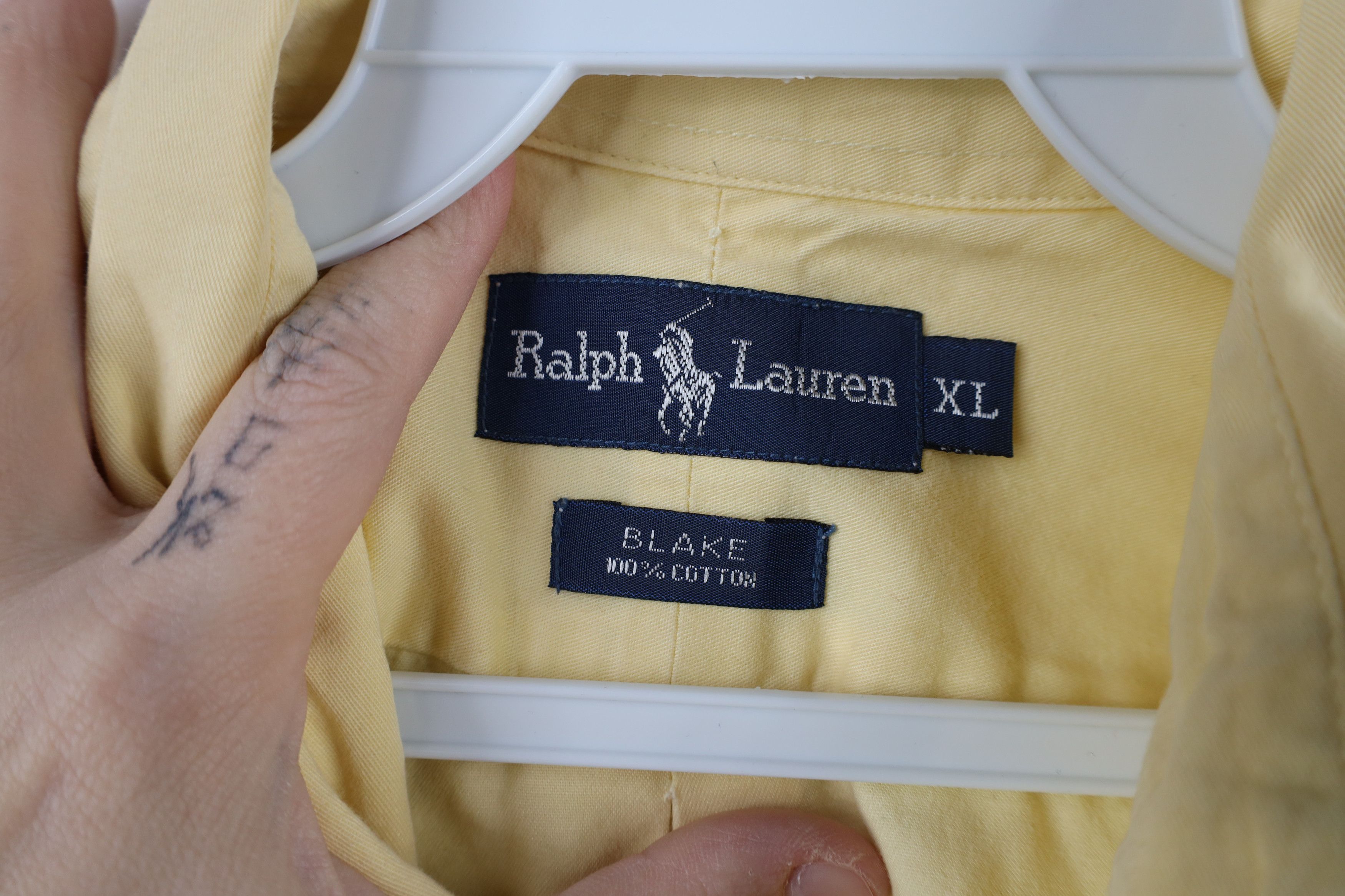Ralph Lauren × Vintage Vintage 90s Ralph Lauren Collared Button Down Shirt Yellow Size US XL / EU 56 / 4 - 9 Thumbnail