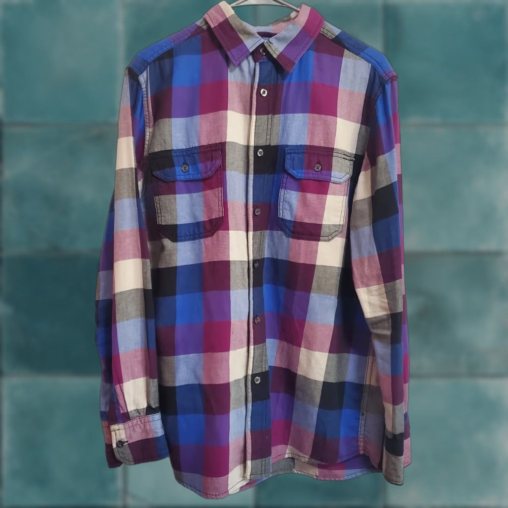 Mossimo Mossimo Supply Co Athletic Fit Shirt Men M Plaid Cotton Long Sleeve Button Up Multicolor Size US M / EU 48-50 / 2 - 1 Thumbnail