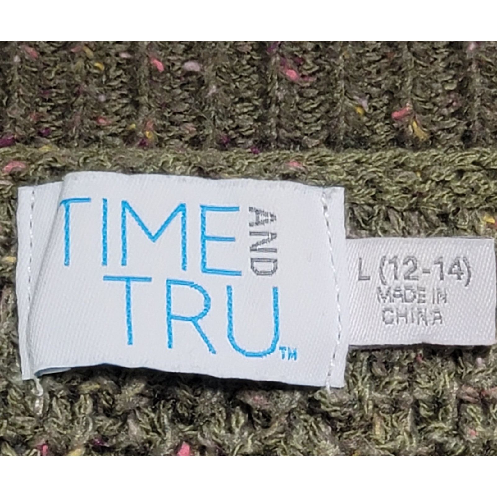 Other Time And Tru Green Olive Branch Cable Knit Sweater Large Size L / US 10 / IT 46 - 3 Thumbnail