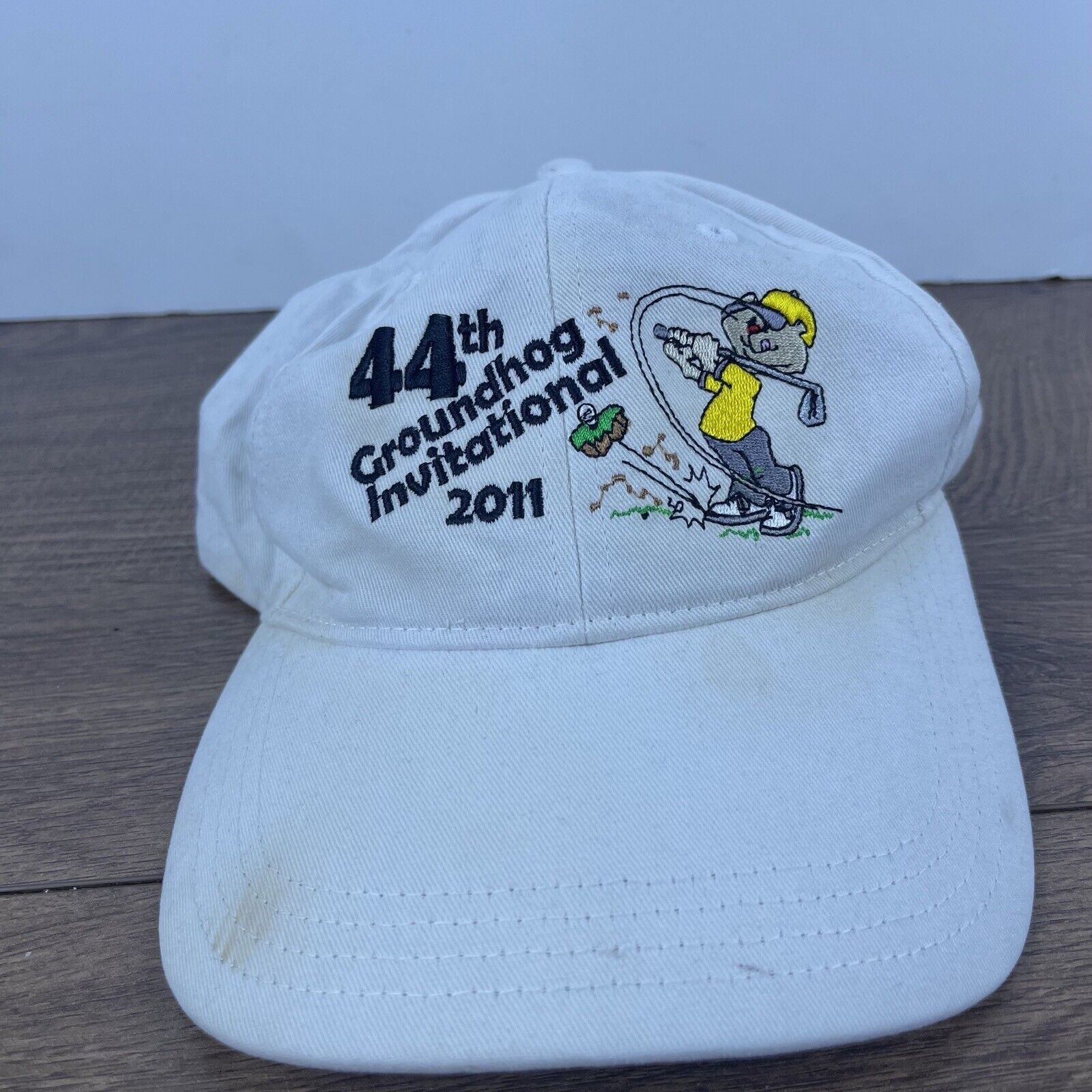Other 44th Groundhog Invitational Adjustable Hat 2011 White Hat Ad Size ONE SIZE - 2 Thumbnail