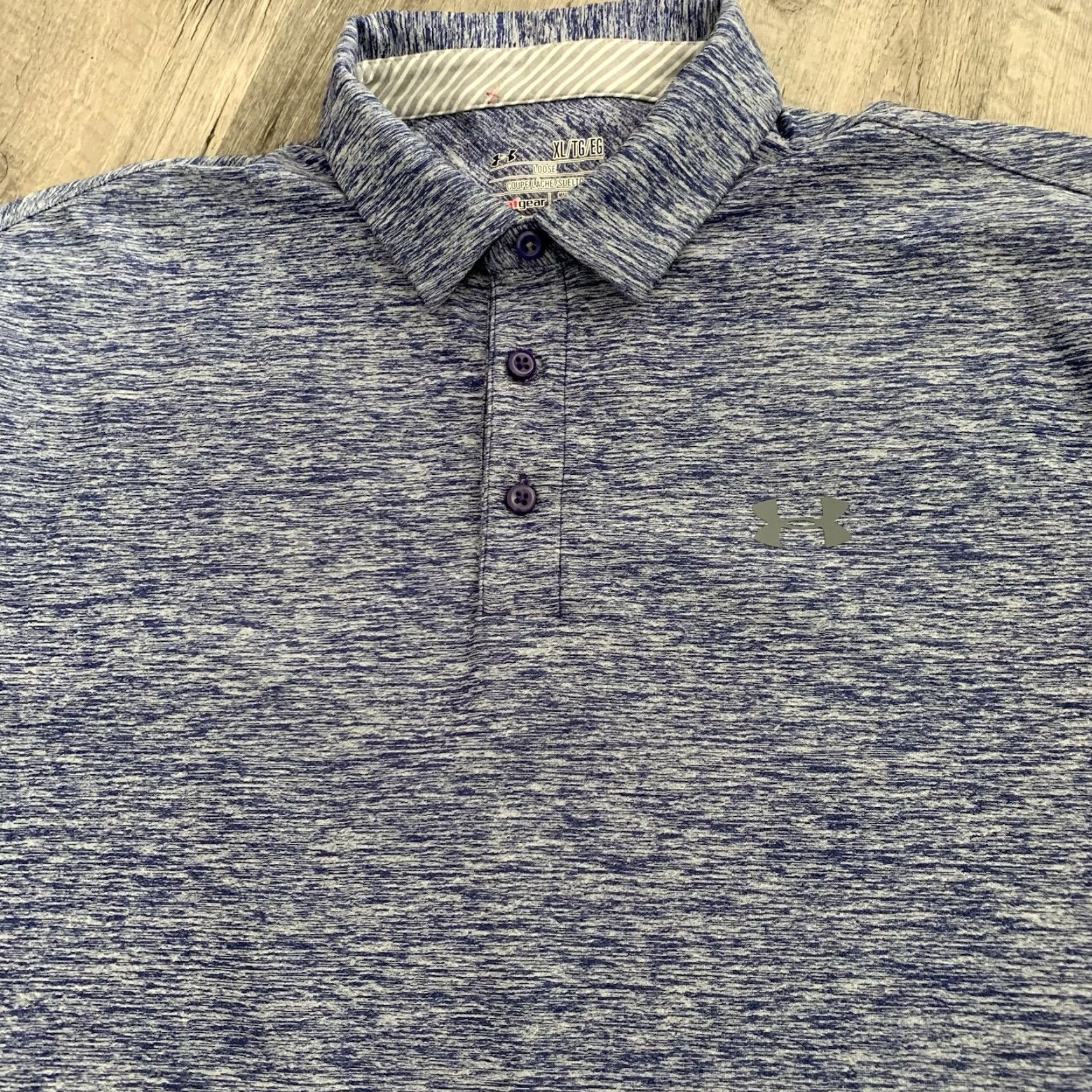 Under Armour Under Armour Polo Shirt Mens XL Purple Heather Blue Loose Heatgear Performance Size US XL / EU 56 / 4 - 3 Thumbnail