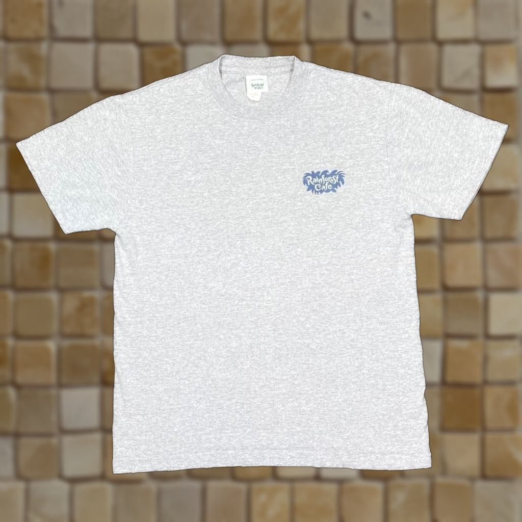 Vintage Rainforest Cafe T-Shirt “Orlando” Classic Spellout Souvenir Graphic Front Back Grey Medium Mens Size US M / EU 48-50 / 2 - 1 Thumbnail