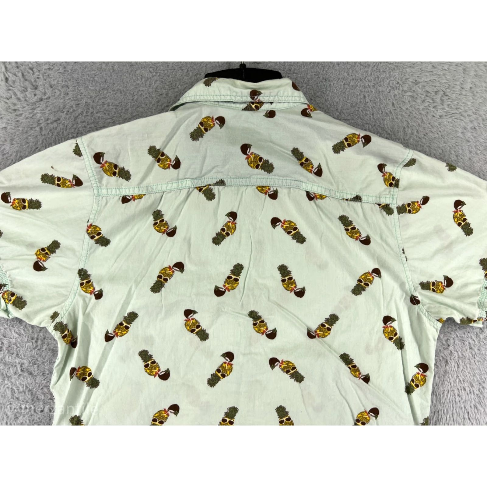 Vintage Good Vibes Shirt Mens Medium Green Button Up Pineapple All Over Print Cocktails Size US M / EU 48-50 / 2 - 7 Thumbnail
