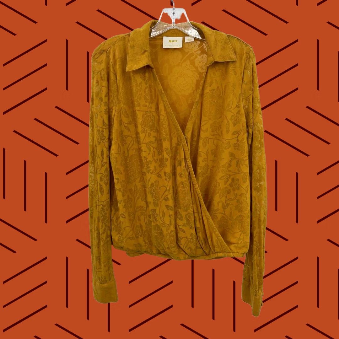 Vintage Maeve Yellow Medium Long Sleeve Blouse Size M / US 6-8 / IT 42-44 - 1 Thumbnail