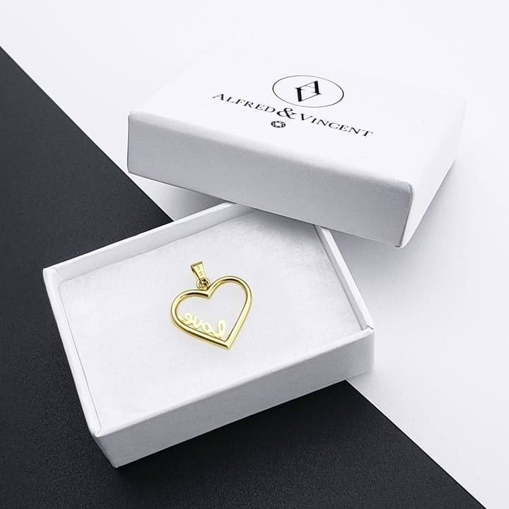 Other Open Heart Charm Cursive Love Script 14k Yellow Gold Pendant Size ONE SIZE - 2 Thumbnail