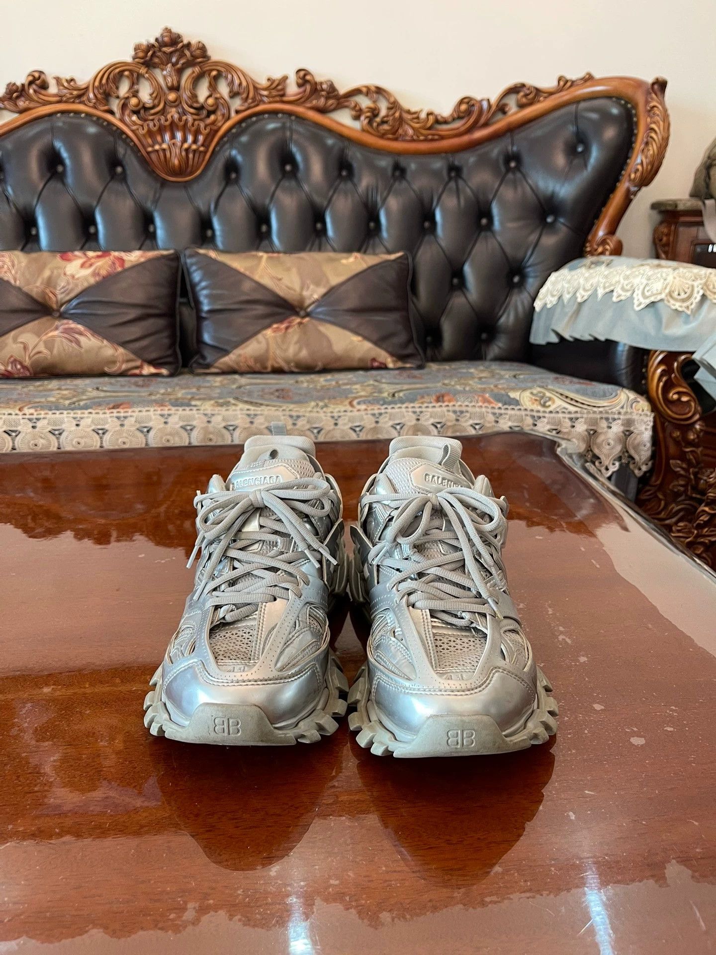 Balenciaga Balenciaga Triple S Metallic Silver 41 Size US 8 / EU 41 - 4 Thumbnail