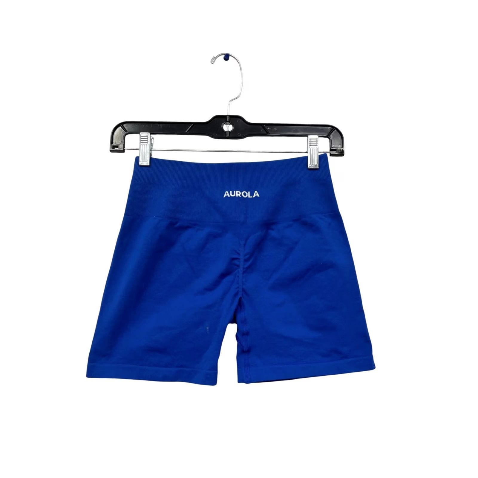Vintage Aurola Biker Shorts Womens XS Blue Athletic Nylon Spandex Seamless High-Waist Size 26" / US 2 / IT 38 - 2 Thumbnail
