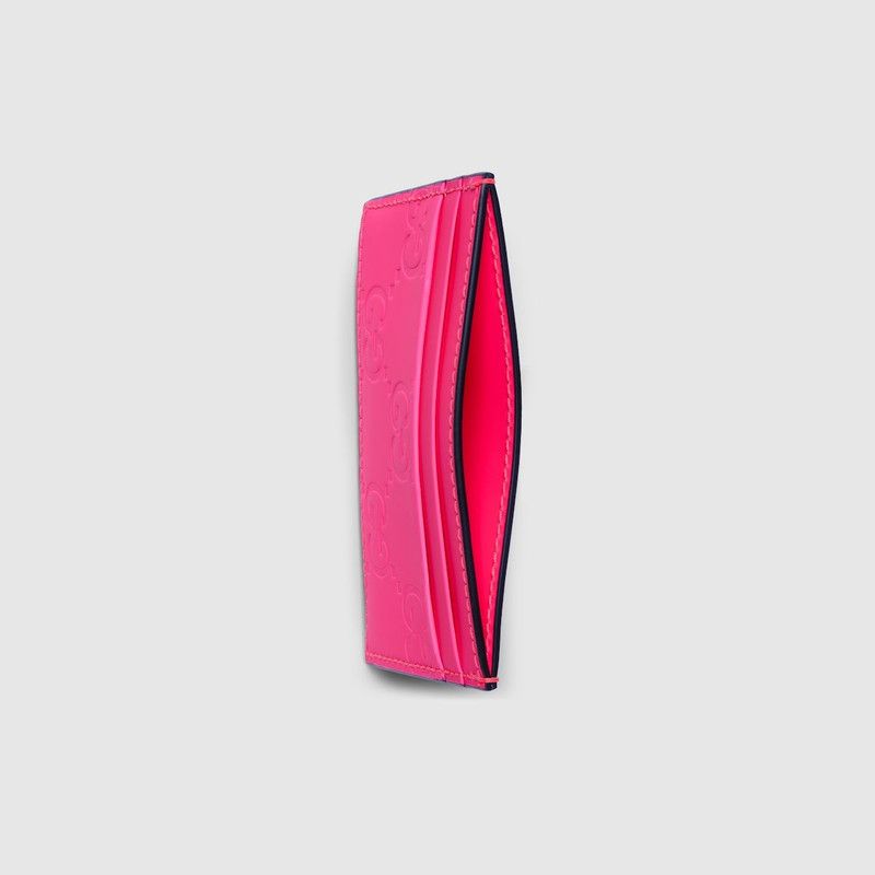 Gucci oc11z1225 Size: OS / GG Rubber Effect Card Case in Pink Size ONE SIZE - 4 Thumbnail