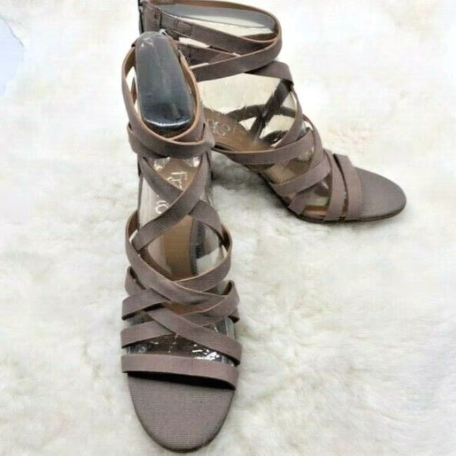 Franco Sarto Franco Sarto Madrid Hi Tech Grey Heeled Ankle Strap Sandals Womens 8m Size US 6 / IT 36 - 2 Thumbnail