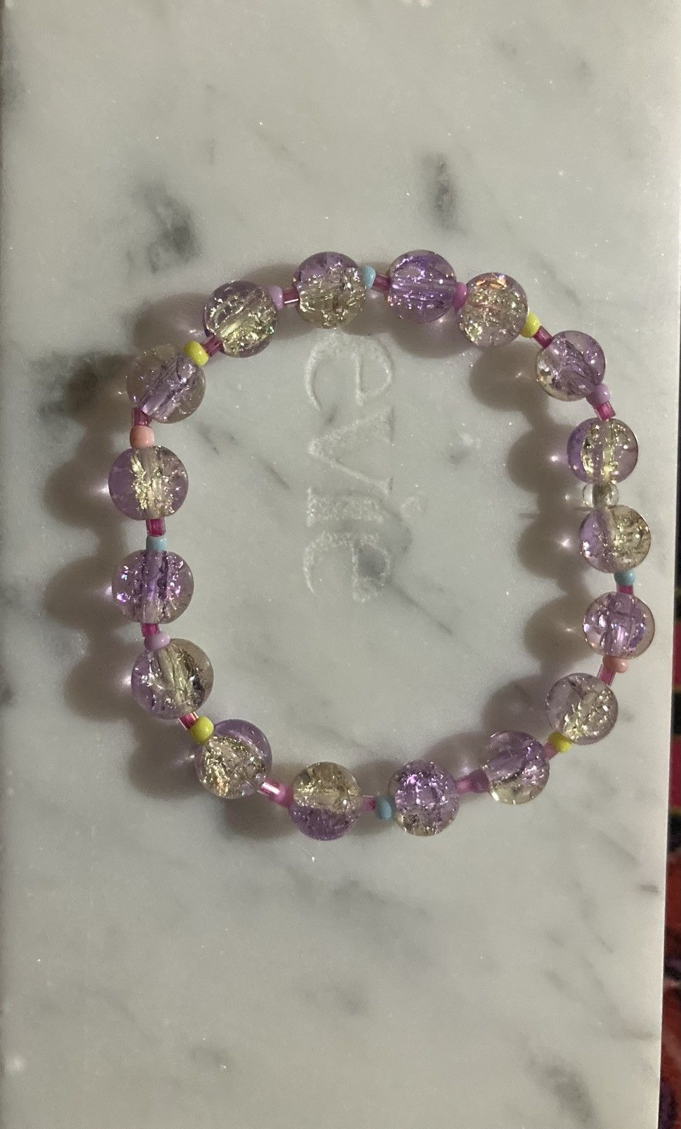 Other Purple and yellow crackle glass bracelet Size ONE SIZE - 1 Preview