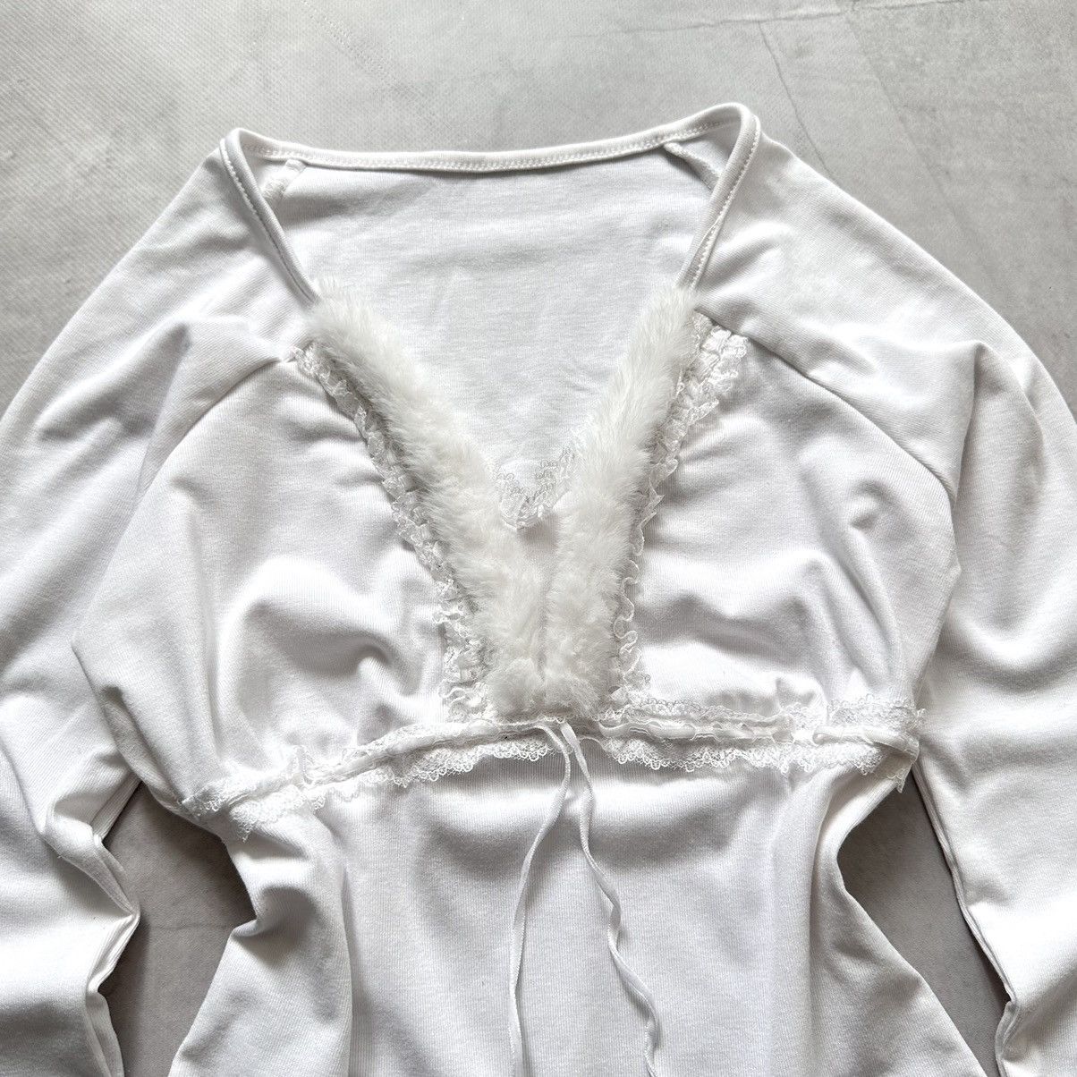 Hysteric Glamour Sexy Y2K Hysteric Glamour Vibe Lace Fur Long Sleeve T Shirt Size S / US 4 / IT 40 - 2 Thumbnail