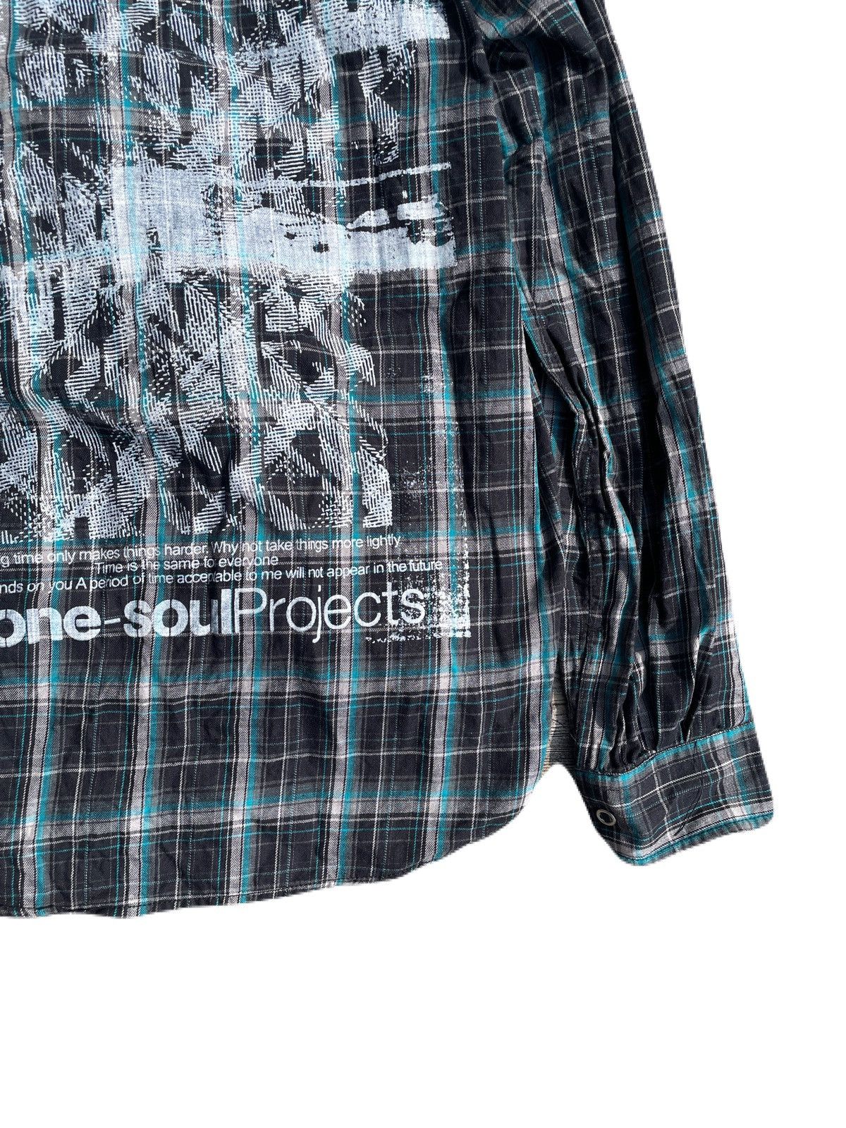 If Six Was Nine 2000s Japanese archive Vkei Poem Plaid Shirts Y2K Size US M / EU 48-50 / 2 - 6 Thumbnail