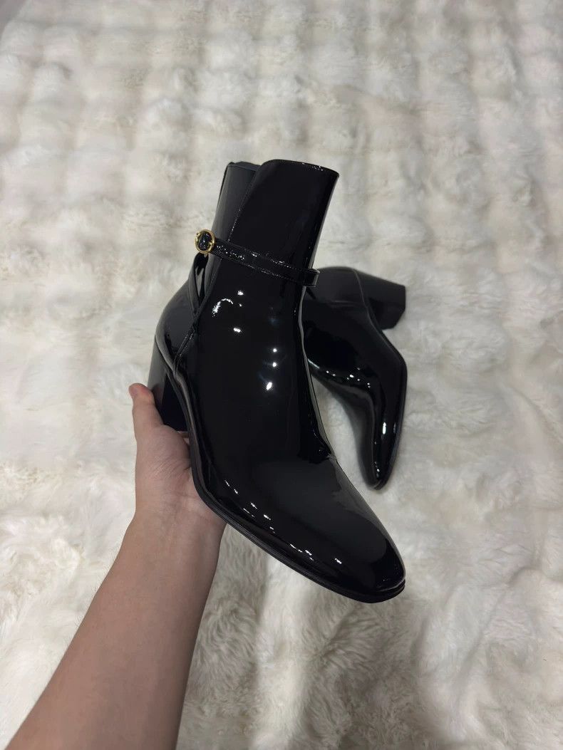 Saint Laurent Paris Saint laurent paris Black and gold buckle boots 2506-Nextar Size US 8 / EU 41 - 8 Thumbnail