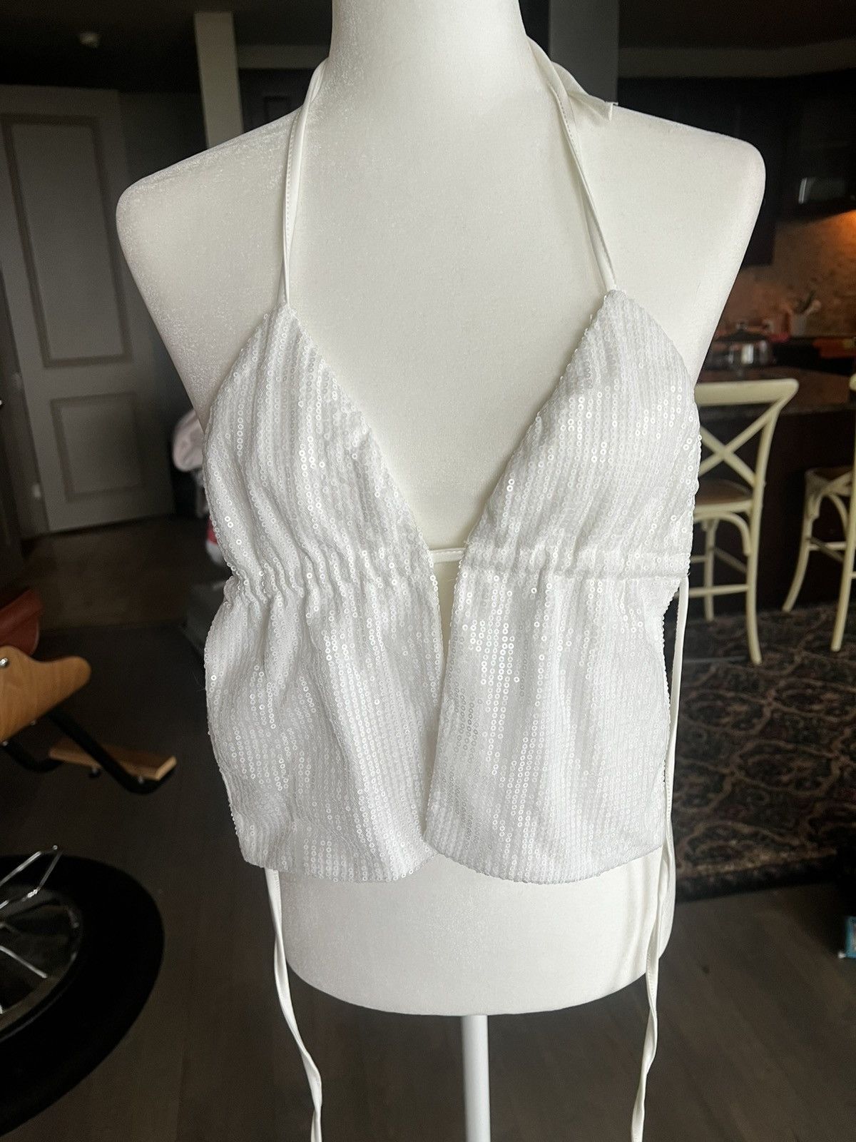 Other White Sequined Edikted halter top Size S / US 4 / IT 40 - 7 Thumbnail
