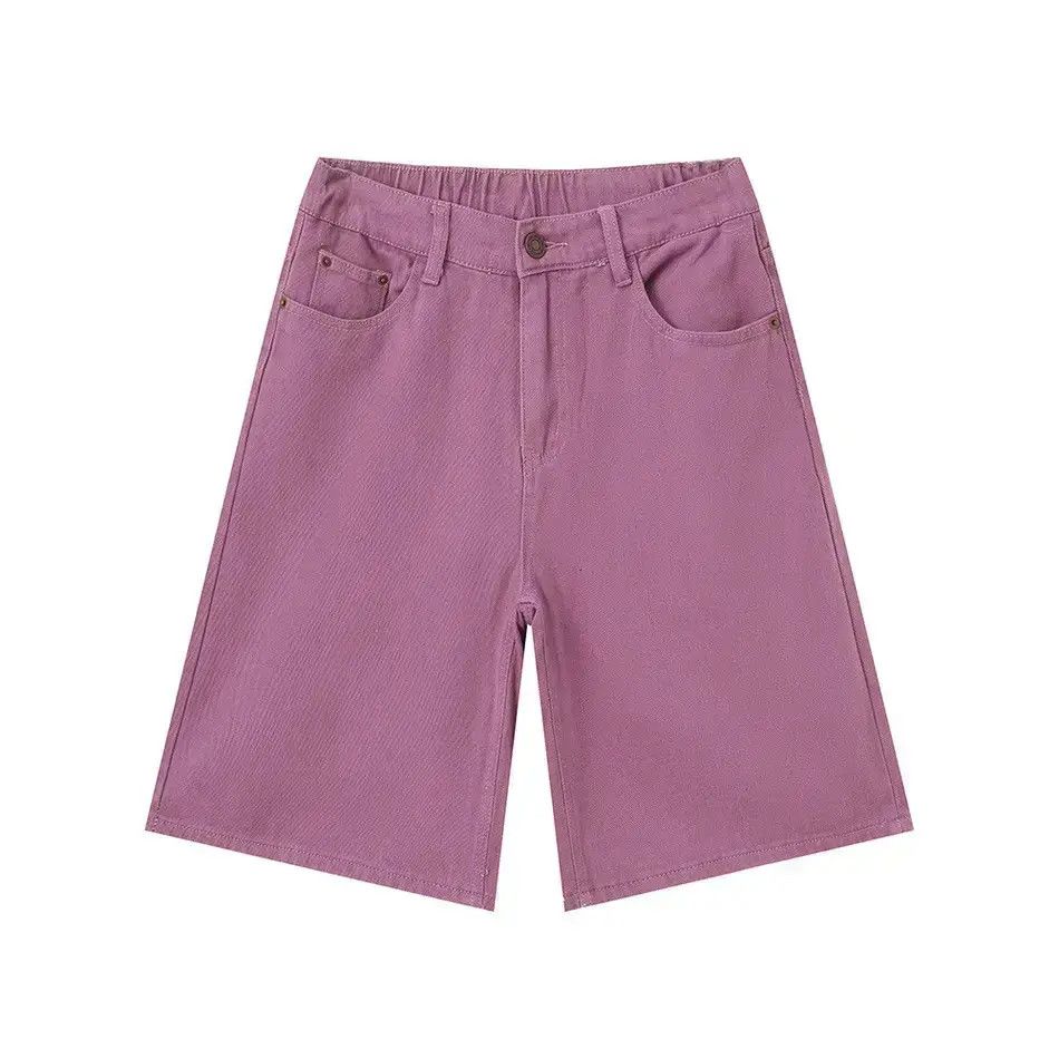 Japanese Brand Retro solid color casual straight leg denim shorts Size US 32 / EU 48 - 4 Thumbnail