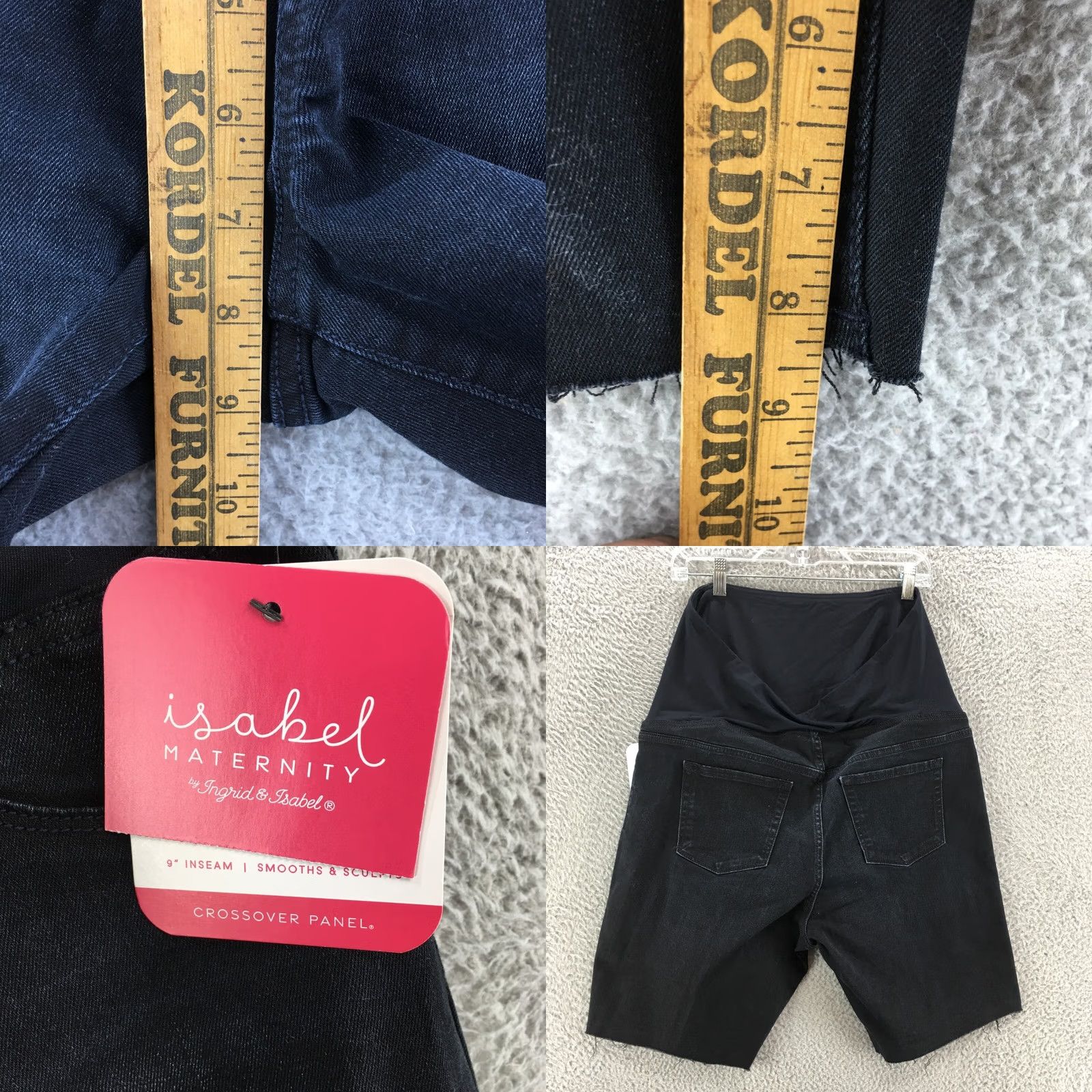 Denime Ingrid & Isabel Maternity Bermuda Shorts Womens Blue Denim 37x8.5 NEW Size 25" / US 0 / IT 36 - 8 Thumbnail