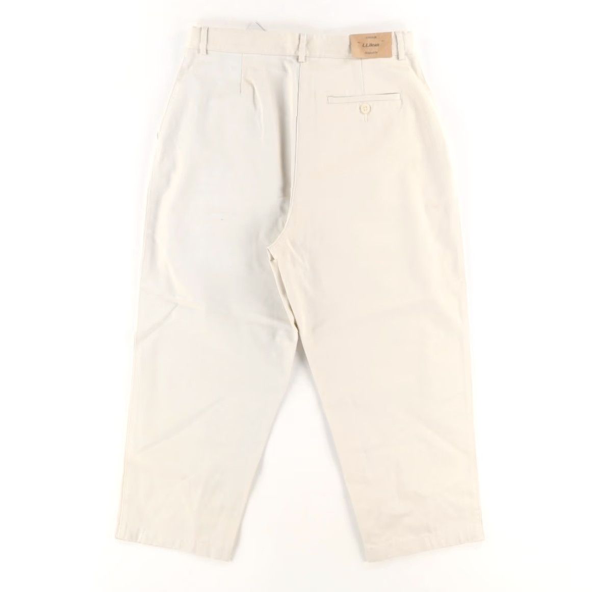 Vintage LL Bean Crop Original Fit Cotton Twill Chino Pants Stone Women's 12 Size 34" / US 12 / IT 48 - 4 Thumbnail