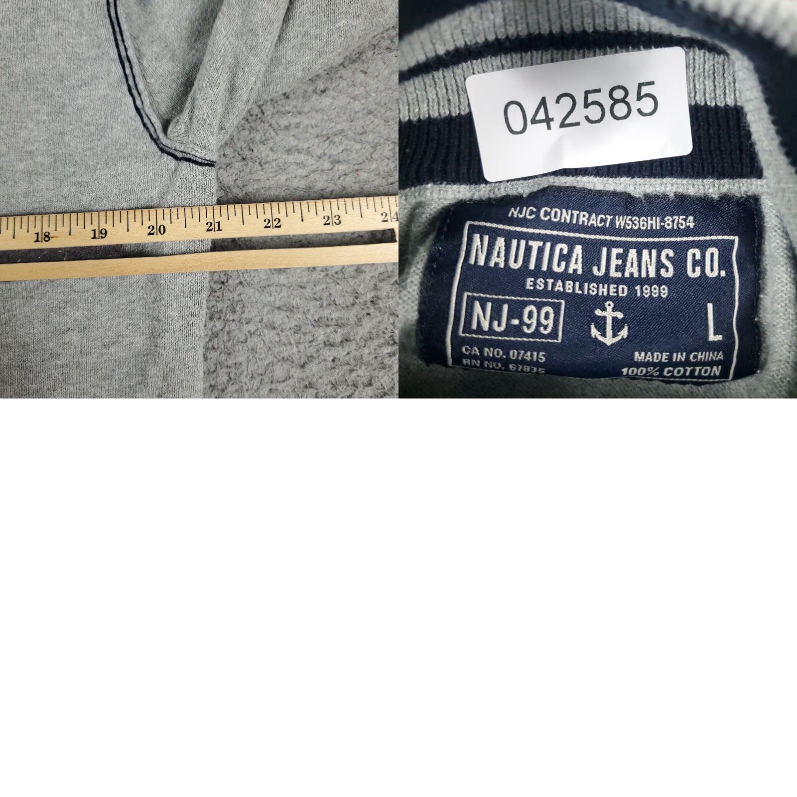 Nautica Nautica Mens Large Gray Casual Pullover Sweatshirt Size US L / EU 52-54 / 3 - 8 Thumbnail