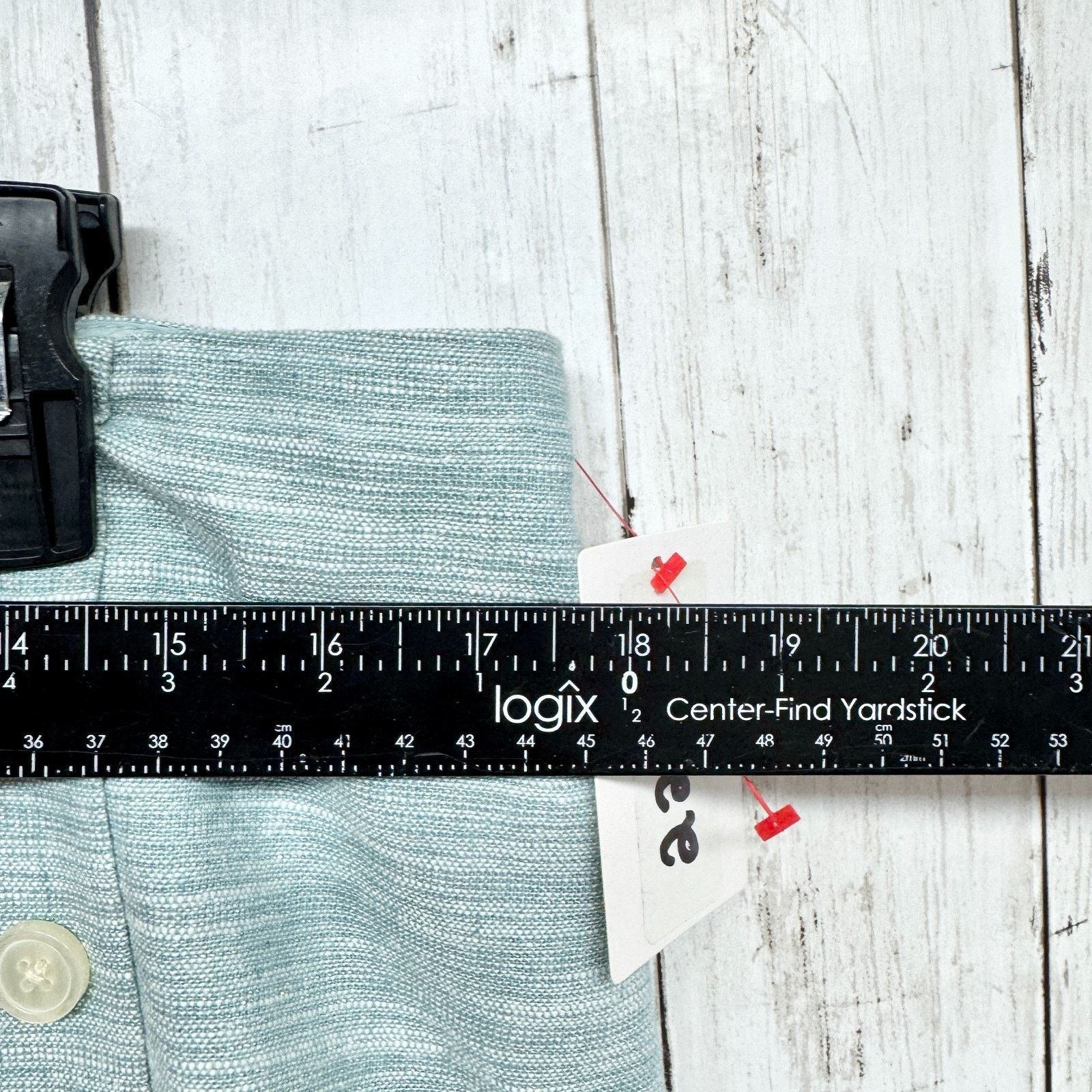 Asos ASOS Skirt Size 14 Light Blue Linen Blend Mini Side Button Size 36" / US 14 / IT 50 - 2 Thumbnail