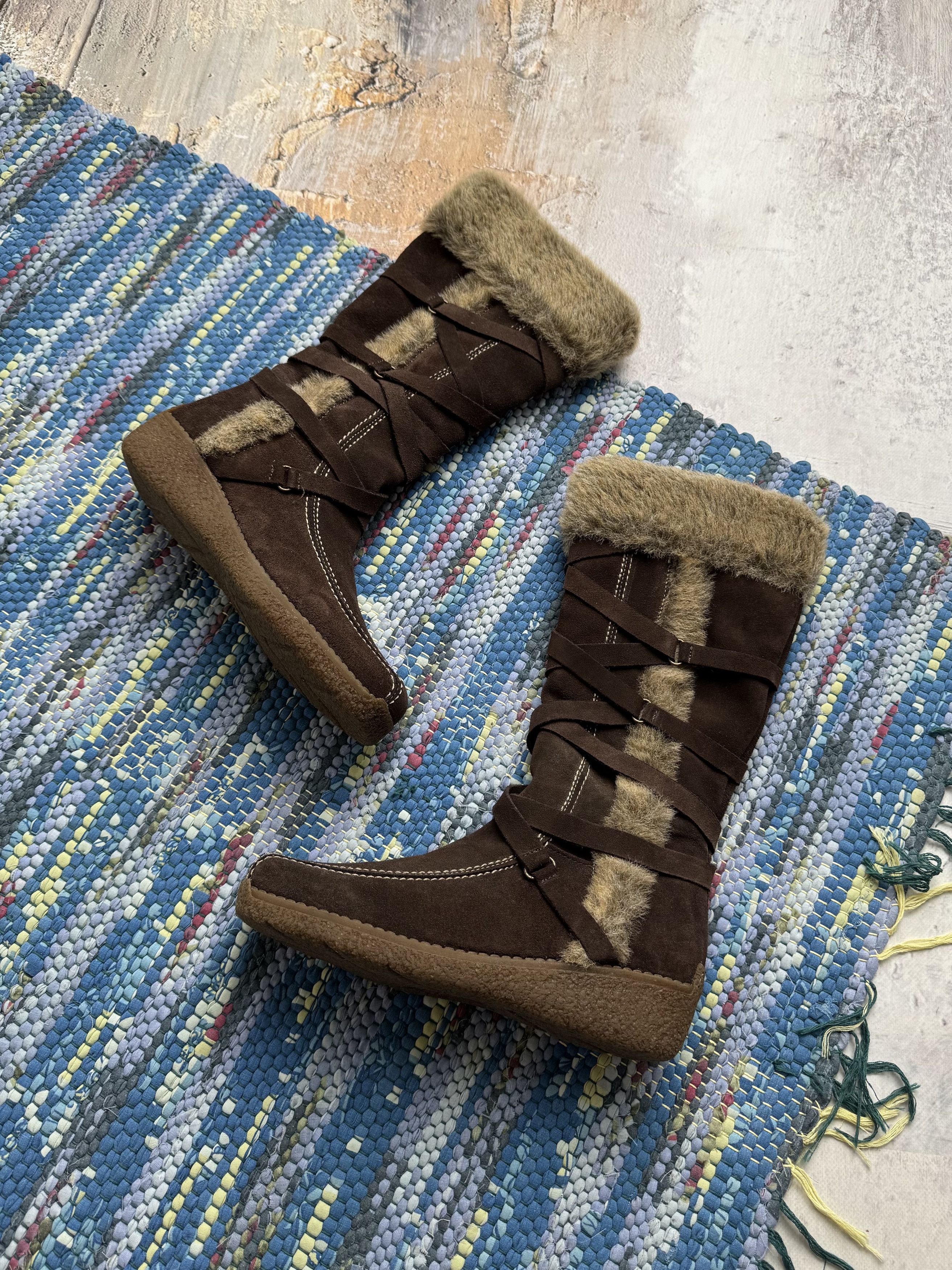 Vintage Vintage Suede Boots With Bondage A8(V1)D15 Size US 9 / IT 39 - 1 Thumbnail