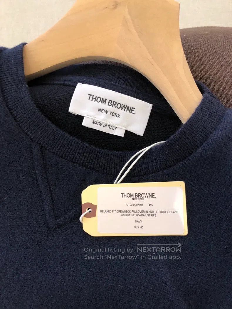 Thom Browne Thom Browne Navy blue cashmere sweater Size US XXS / EU 40 - 5 Thumbnail