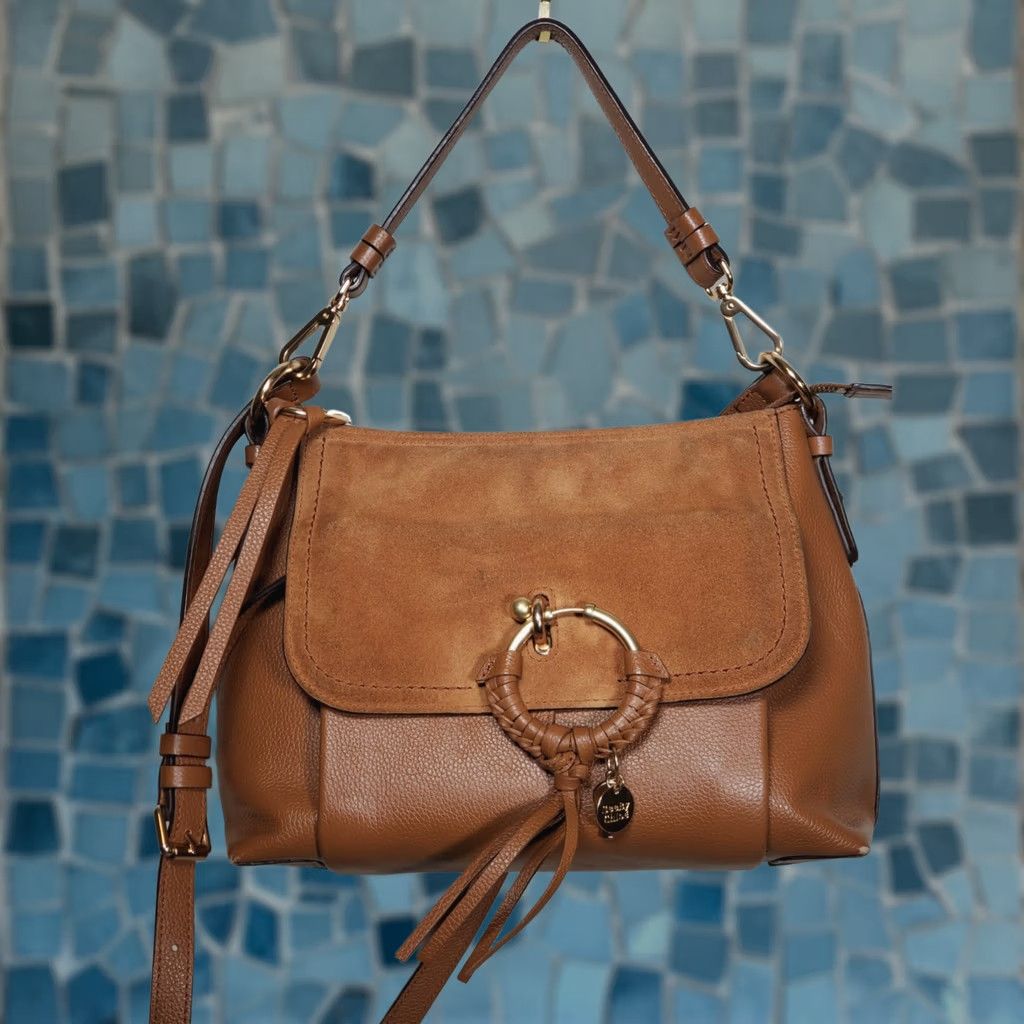 Vintage Chloé Bag Womens Small See Joan Leather Suede Crossbody Caramello Brown Charms Size ONE SIZE - 1 Thumbnail