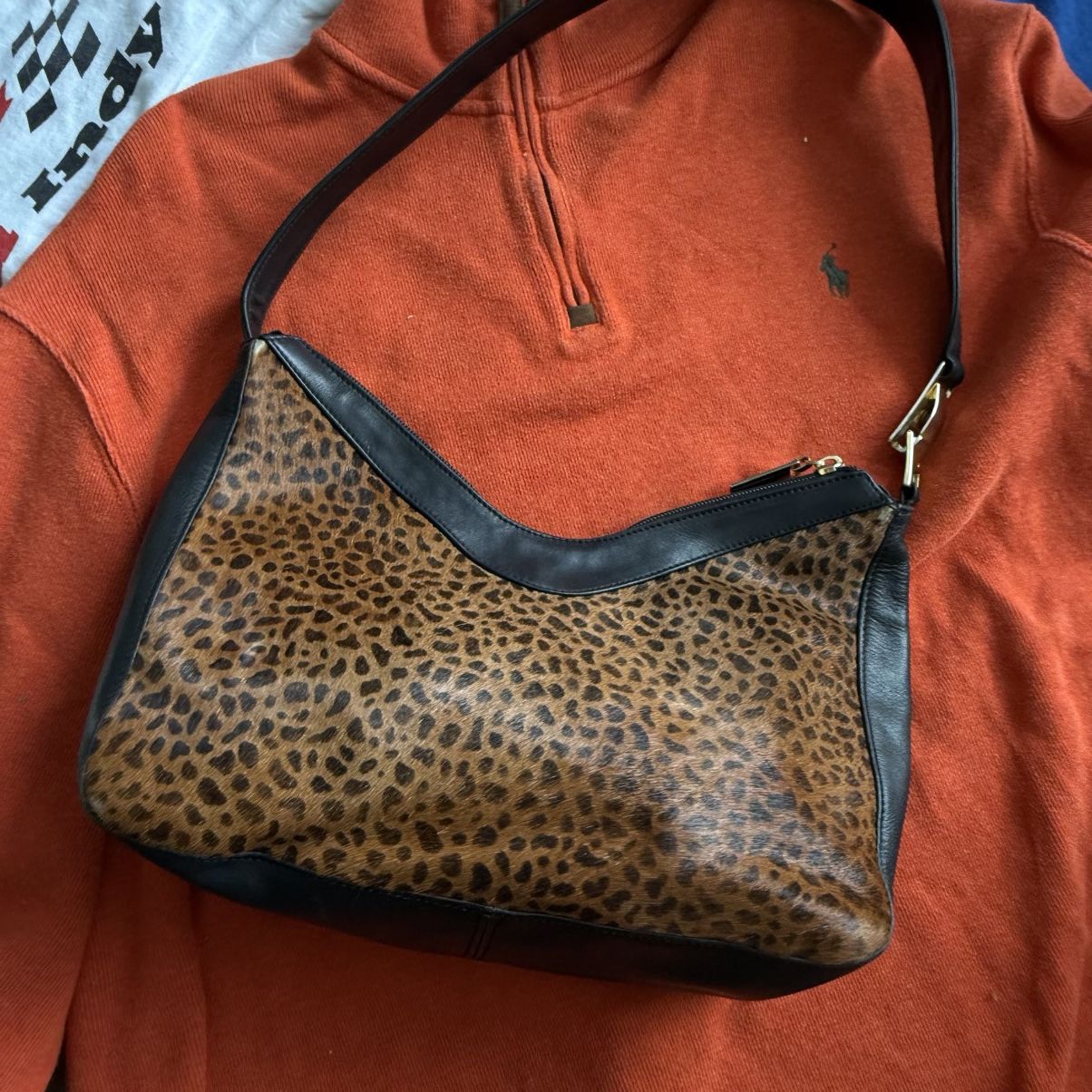 Holt Renfrew Vintage leopard 100% calfskin leather pony hair shoulder bag Size ONE SIZE - 3 Thumbnail