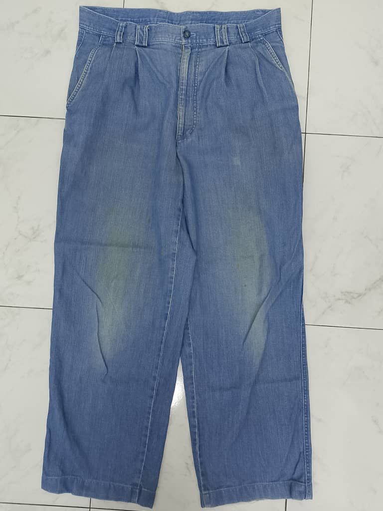 VINTAGE MCM EMBROIDERED BACK POCKET BAGGY DENIM PANTS